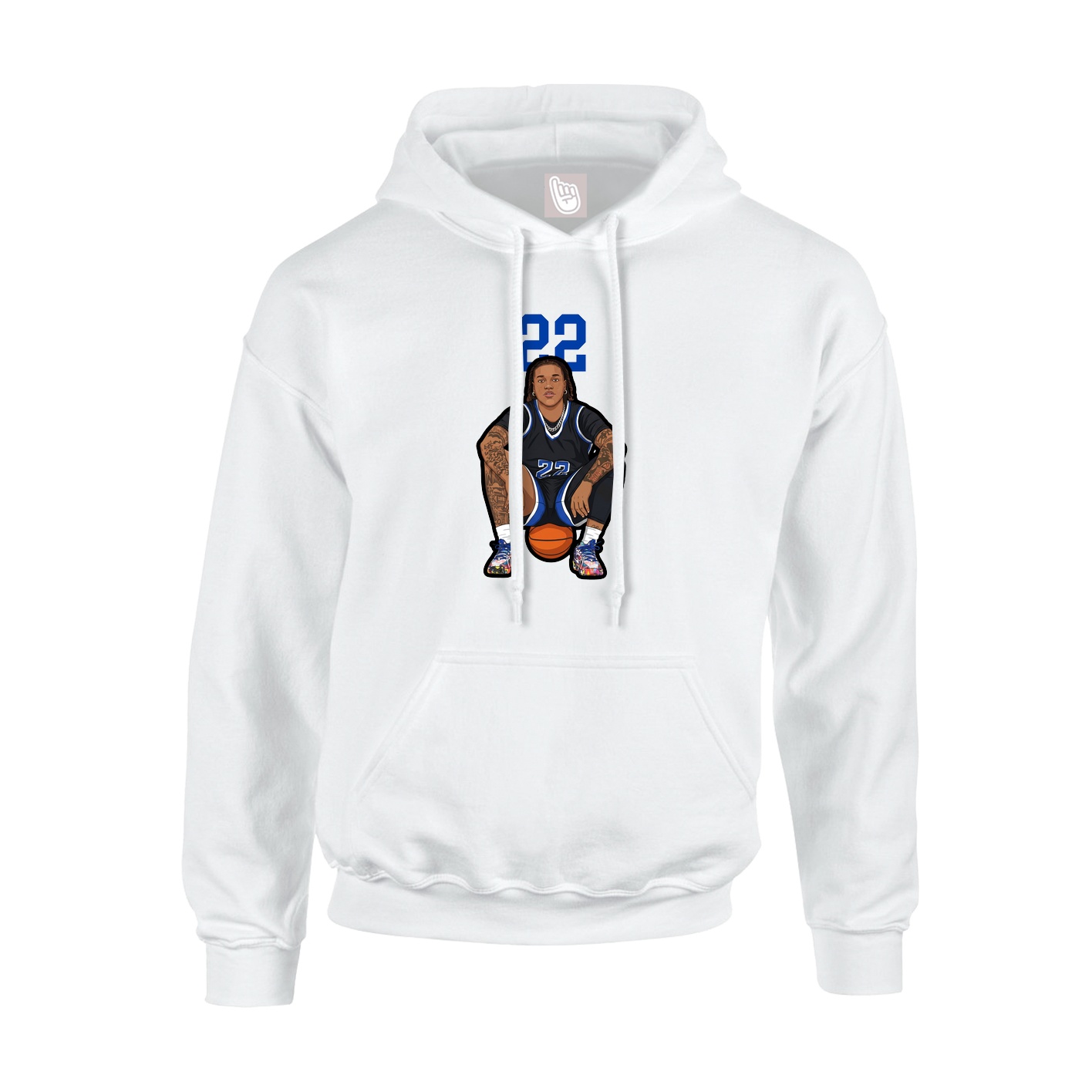 Hoodie — Number Top in White