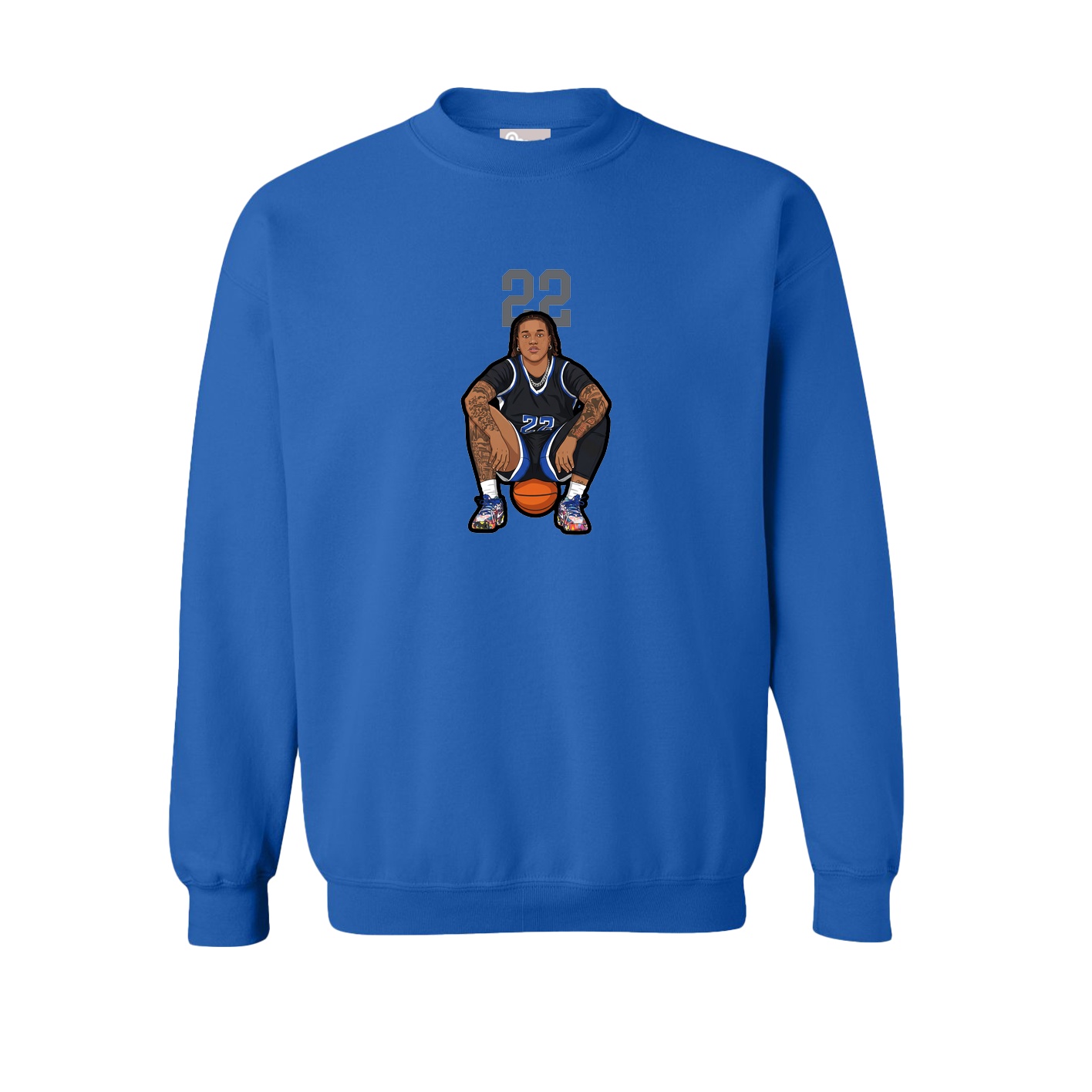 Fleece Crew — Number Top in Royal