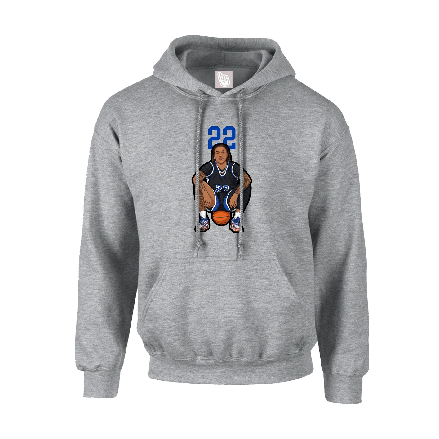 Youth Hoodie — Number Top in Grey