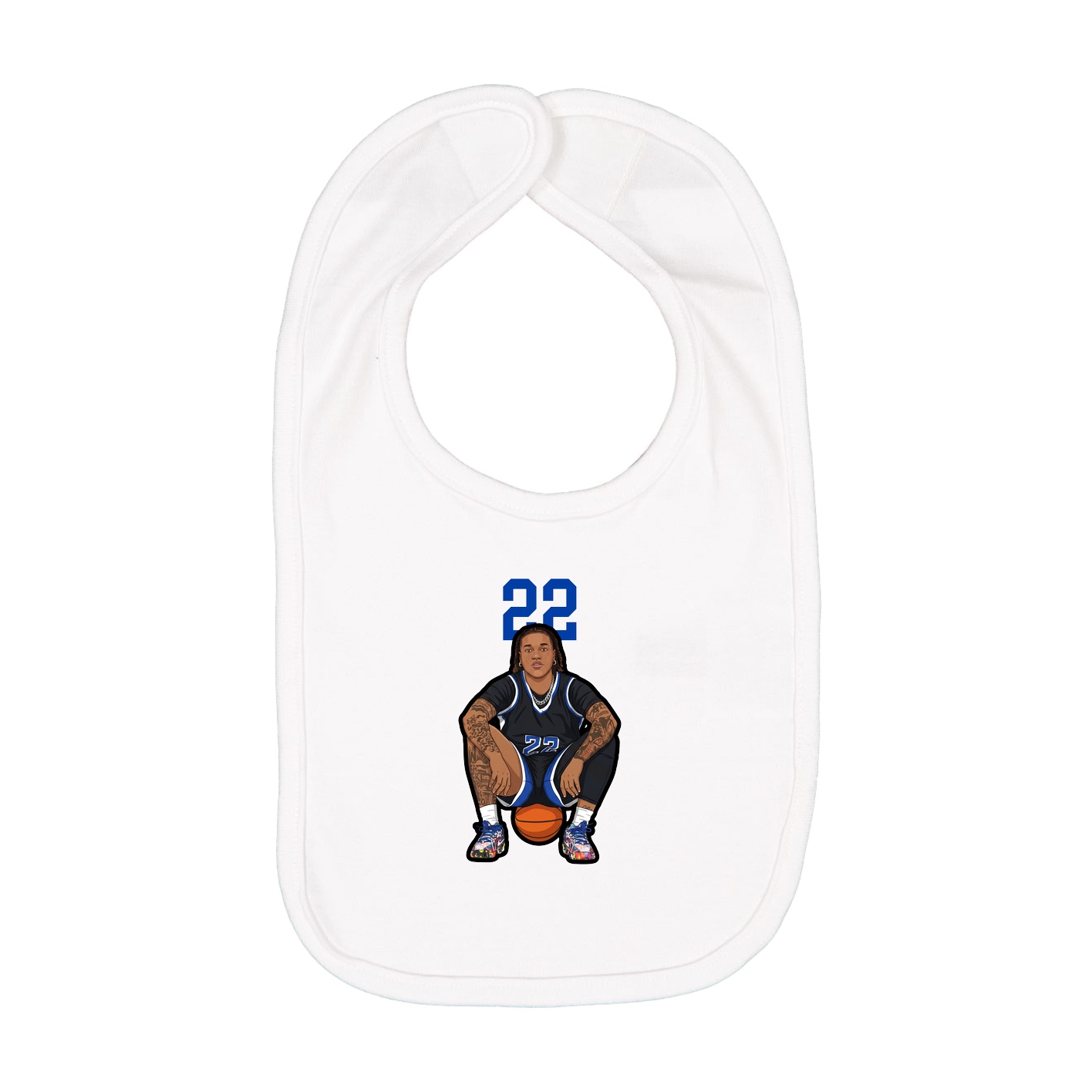 Infant Bib — Number Top in White