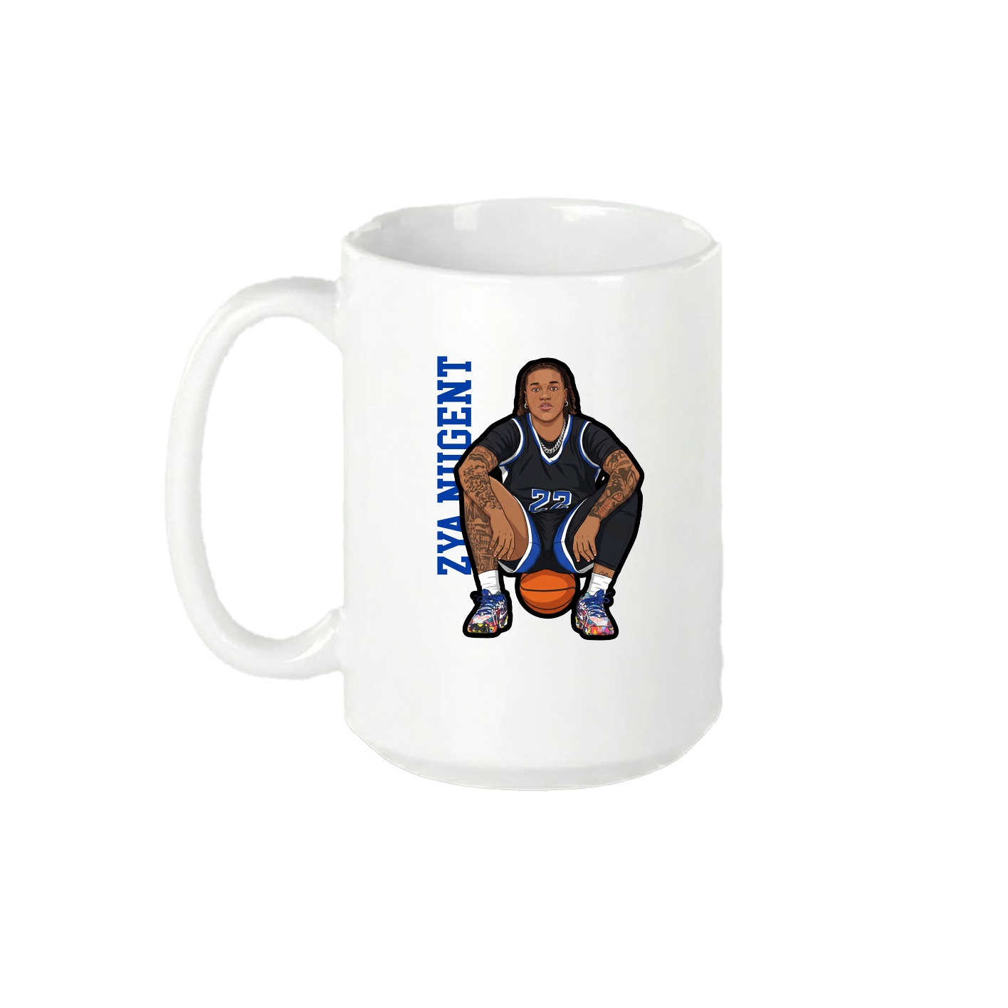 15oz Coffee Mug — Name Vertical in White