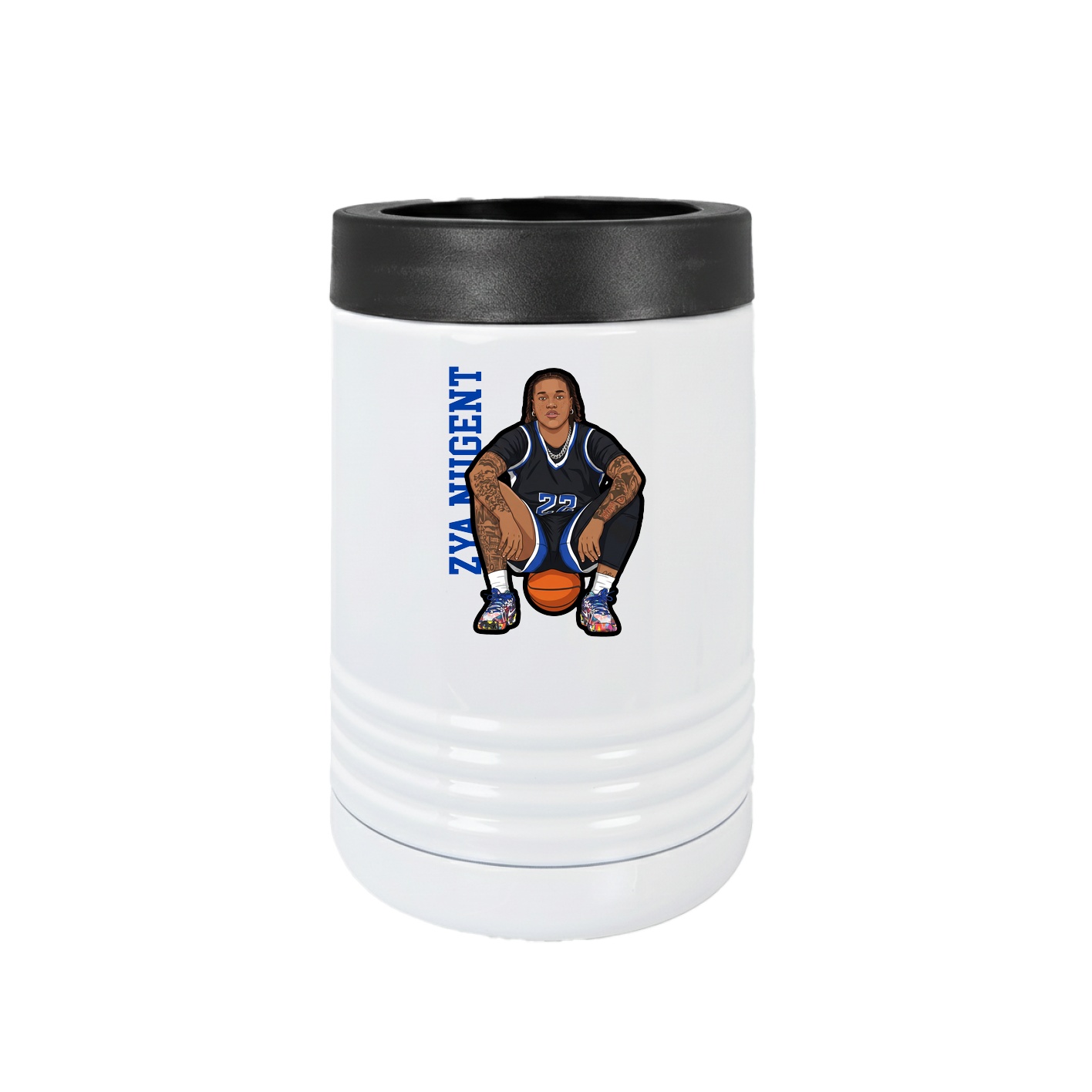 Beverage Holder — Name Vertical in White
