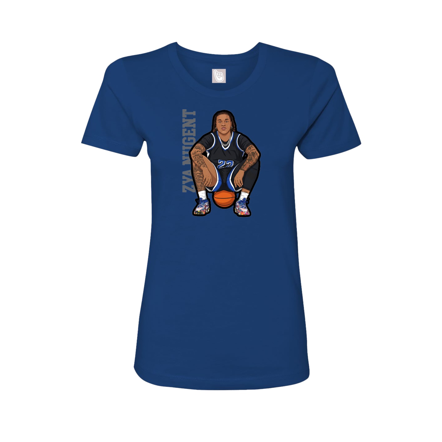 Womens Tee — Name Vertical in Royal