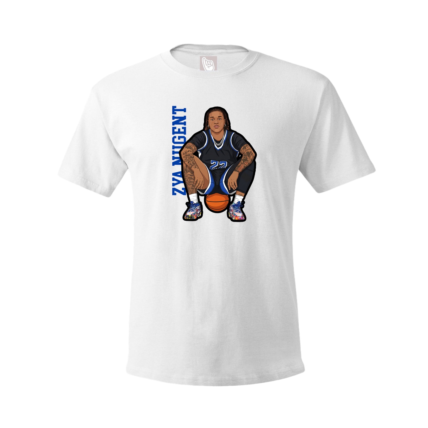 Youth Tee — Name Vertical in White