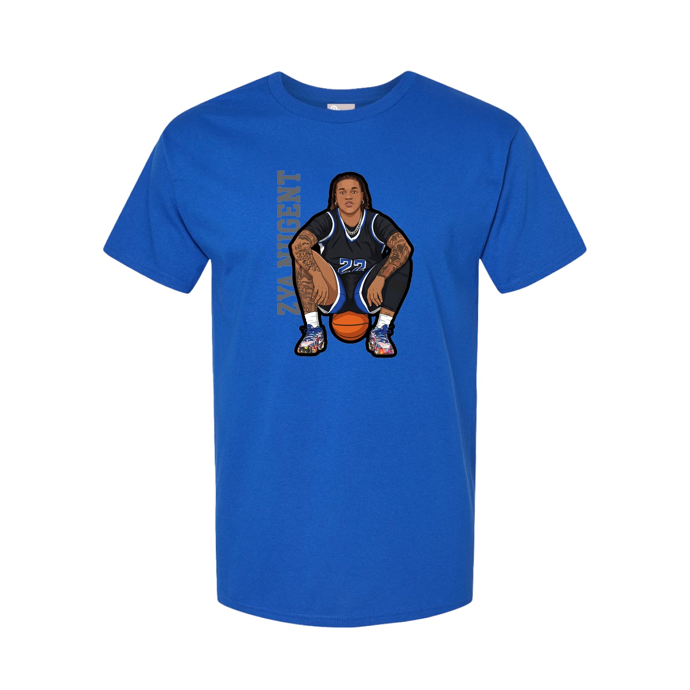 Youth Tee — Name Vertical in Royal