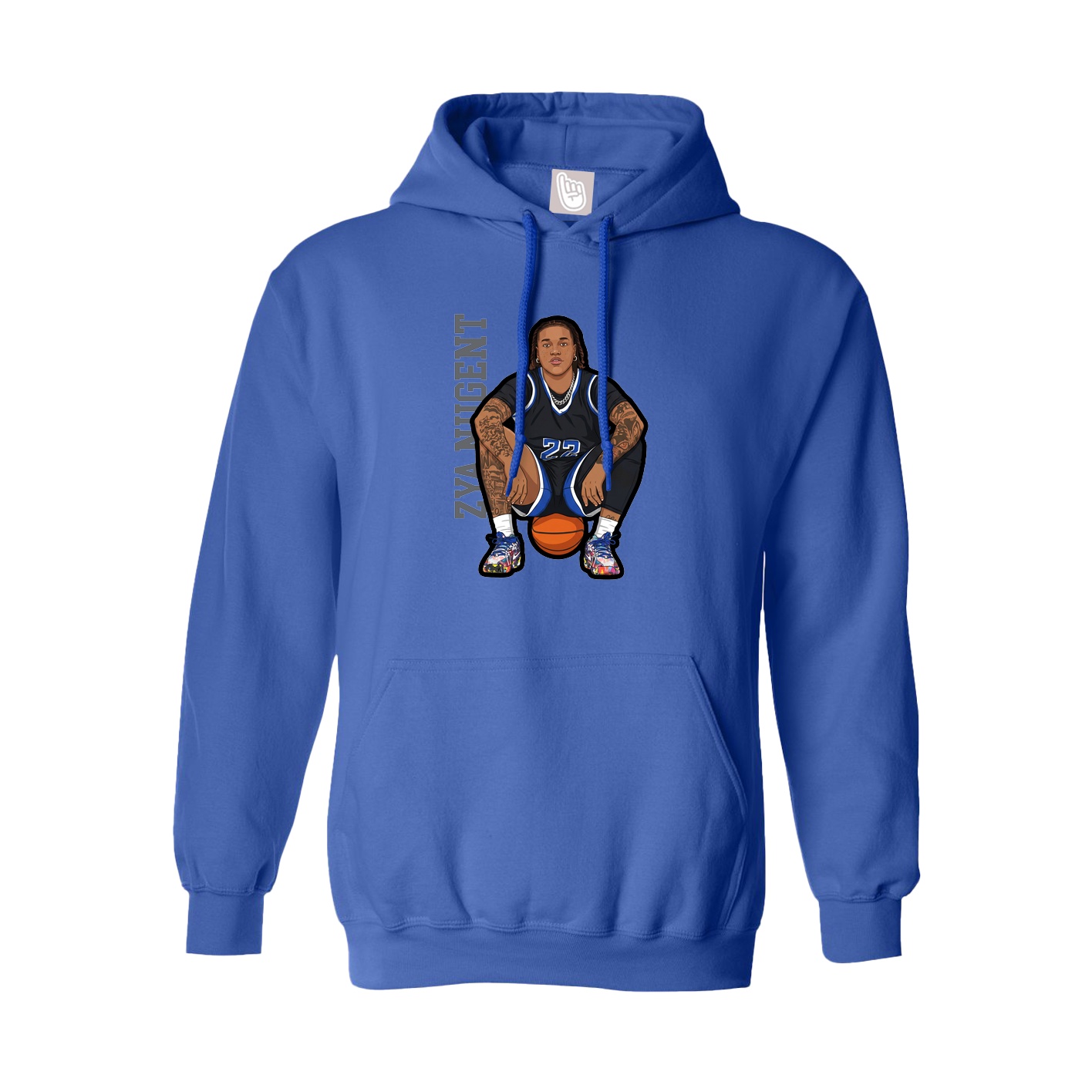 Youth Hoodie — Name Vertical in Royal
