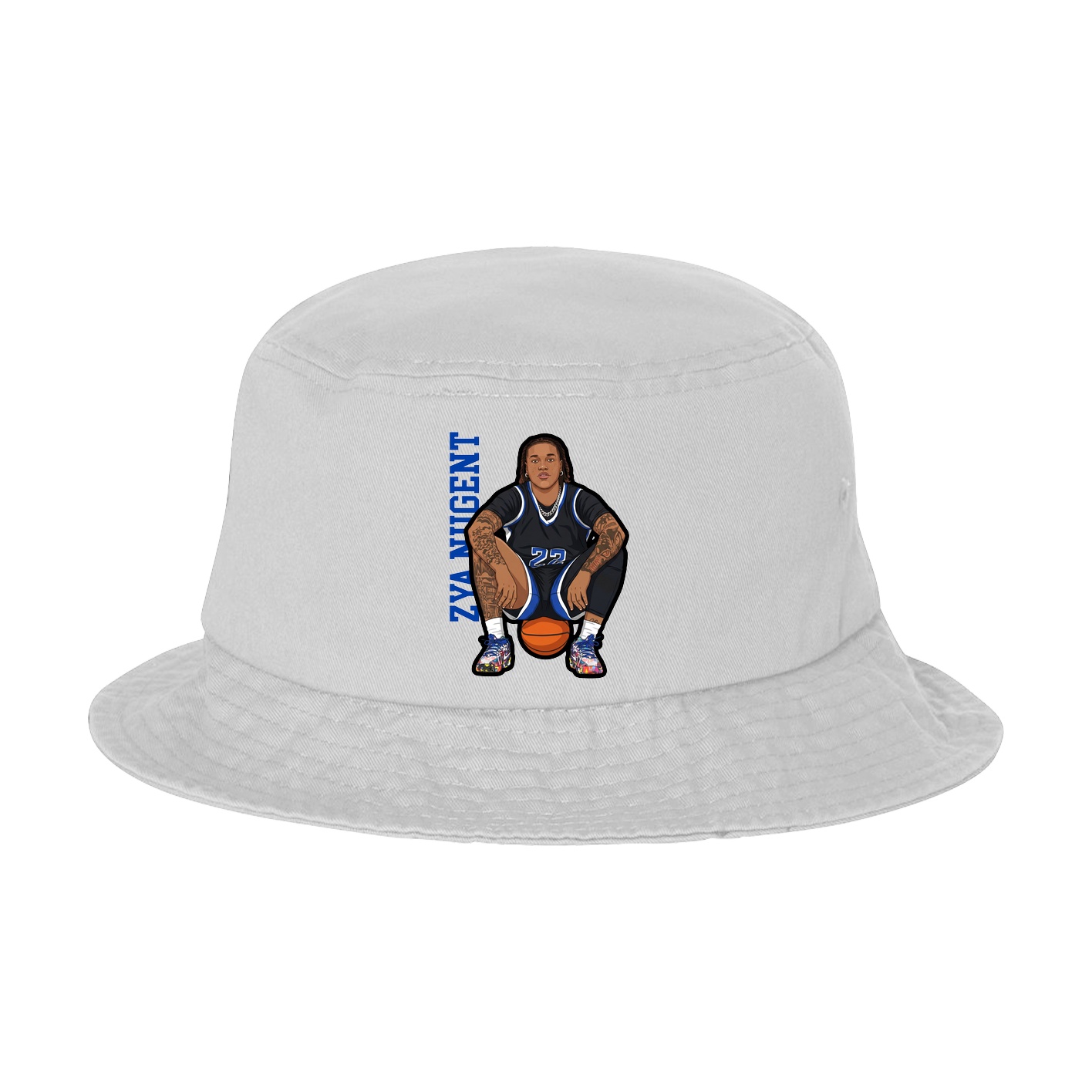 Bucket Cap — Name Vertical in White