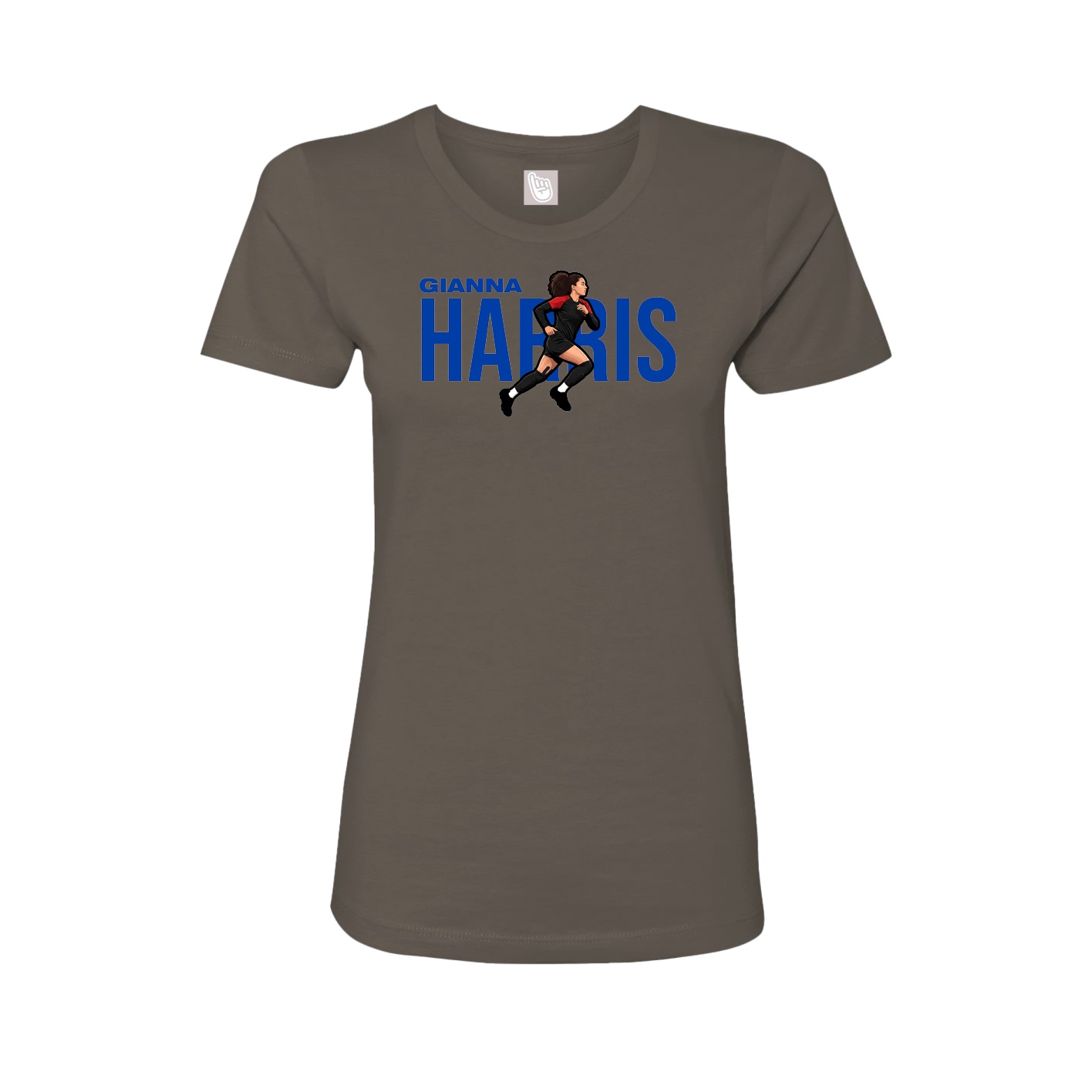 Fitted Women's Tee — Player Name in Grey