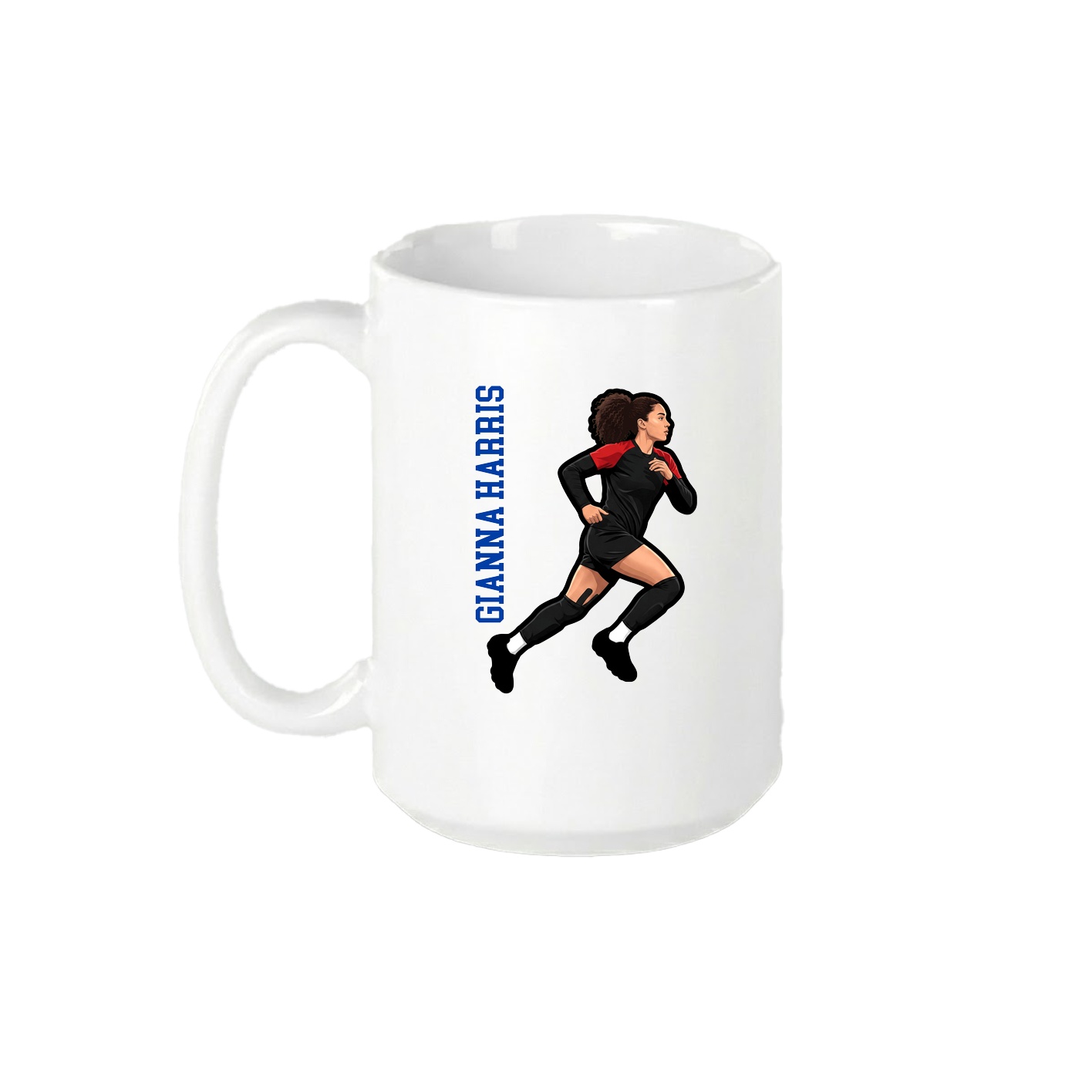 15oz Coffee Mug — Name Vertical in White