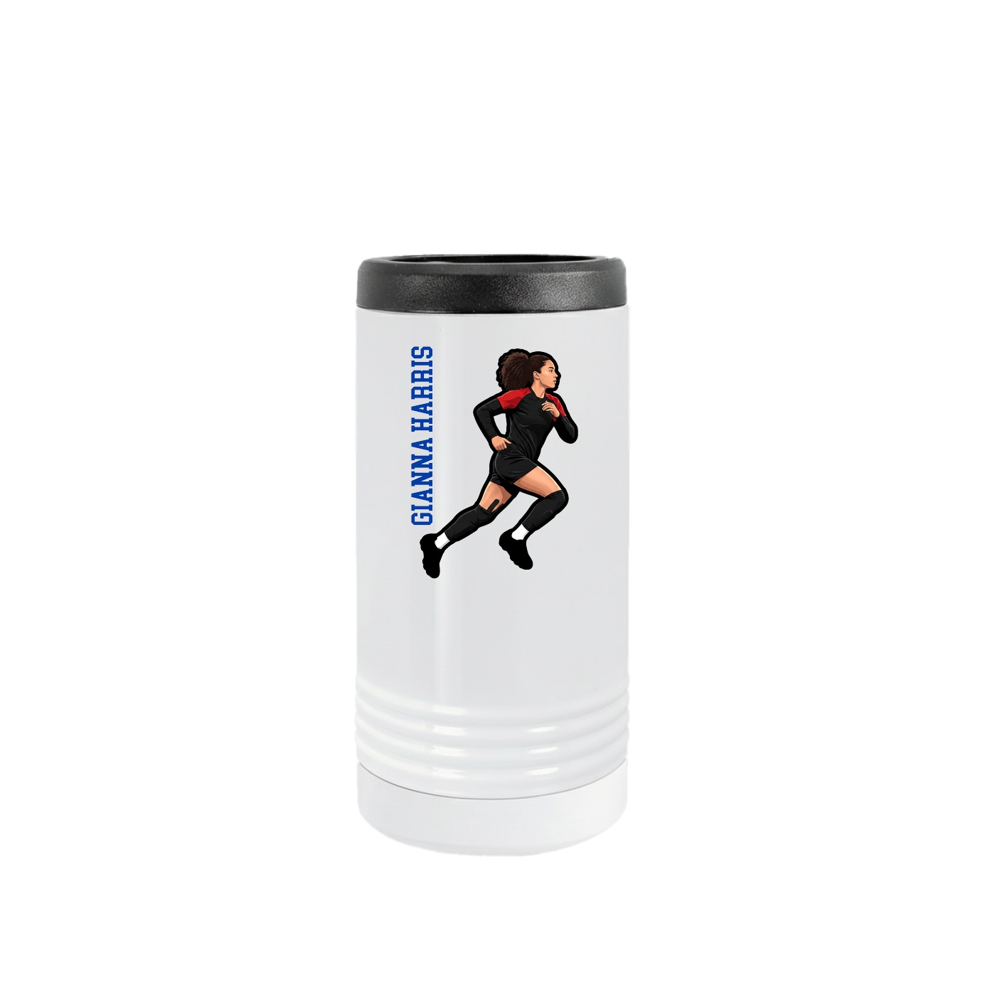 Slim Beverage Holder — Name Vertical in White