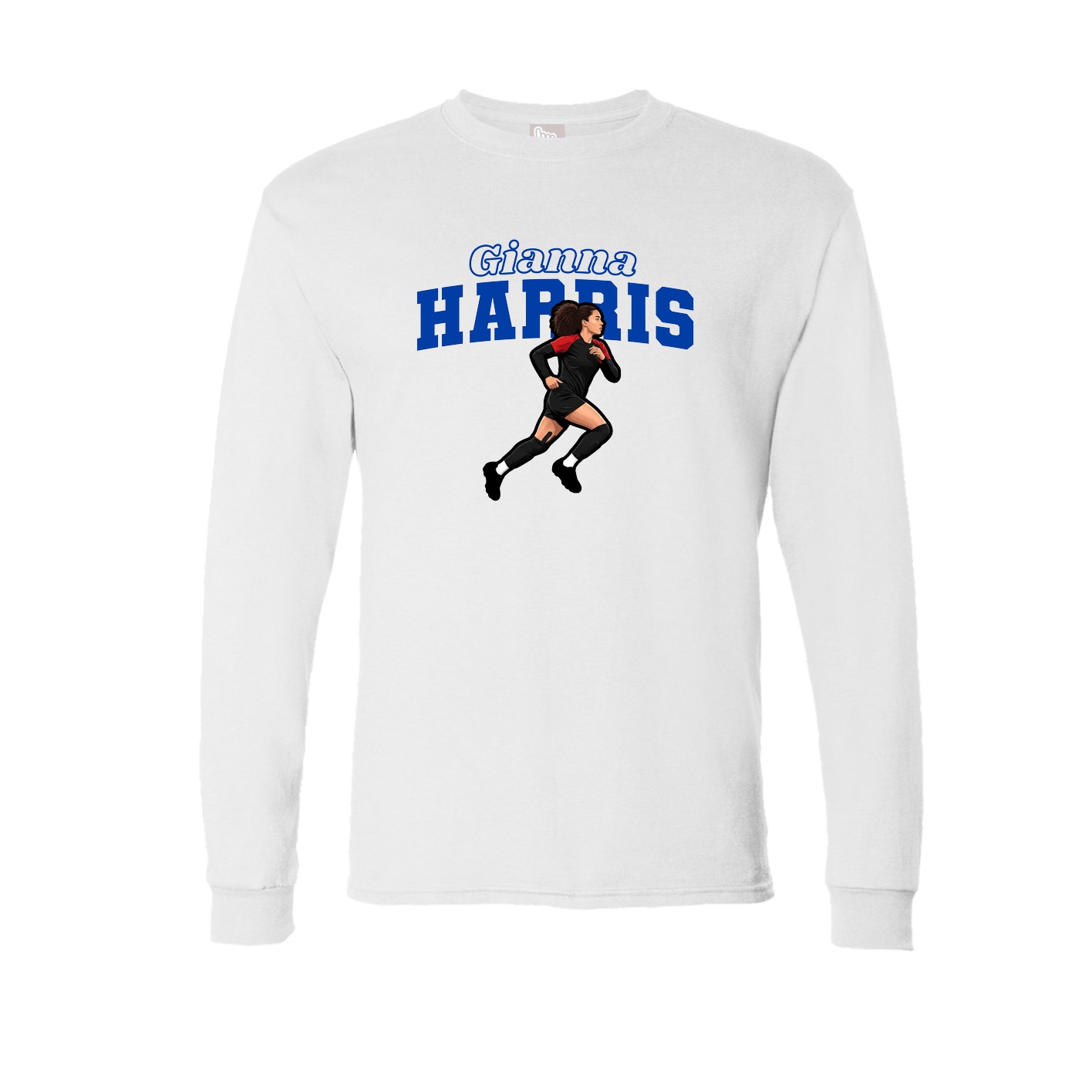 Long Sleeve Tee — Name Arch in White