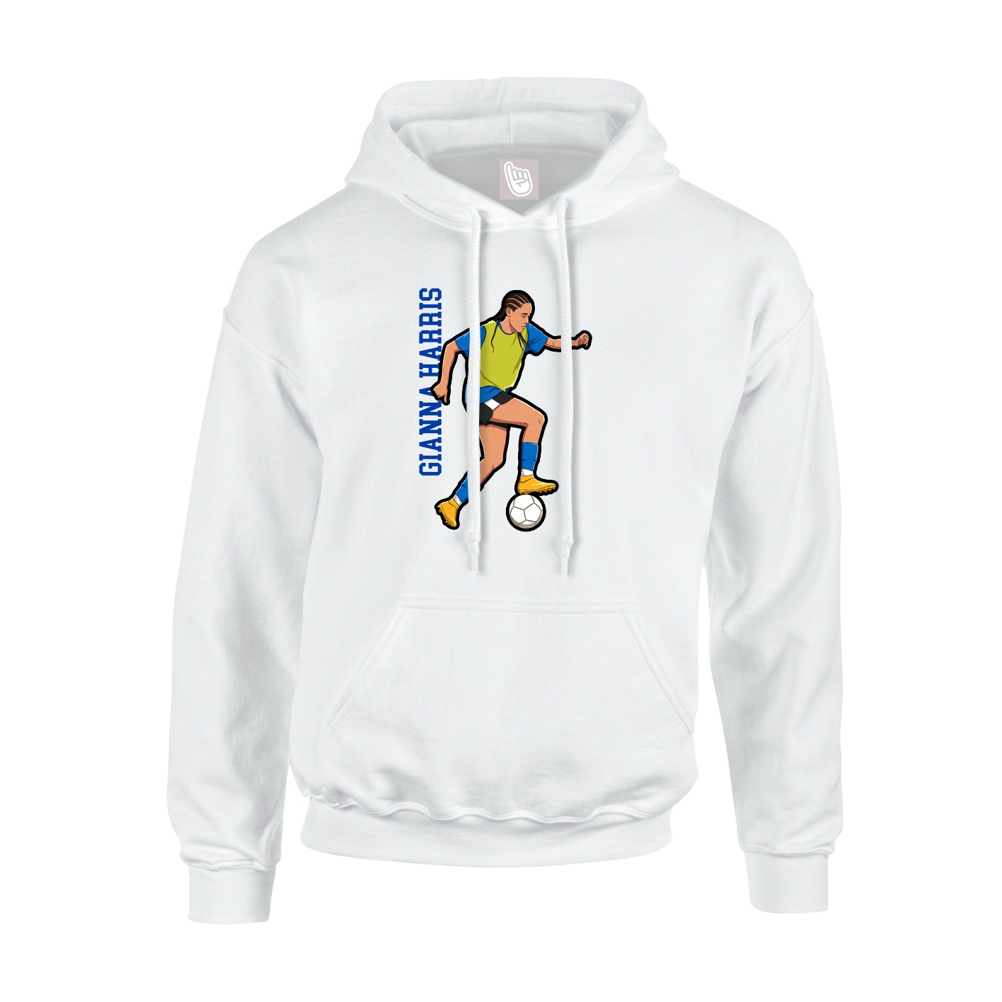Hoodie — Name Vertical in White