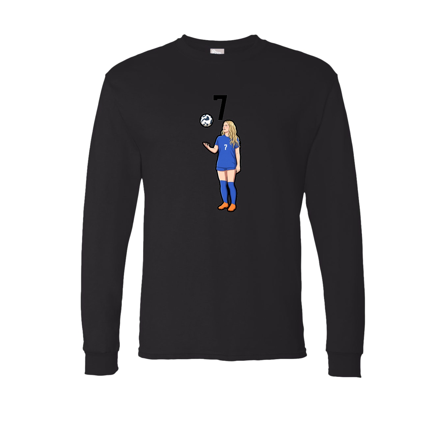 Long Sleeve Tee — Number Top in Black