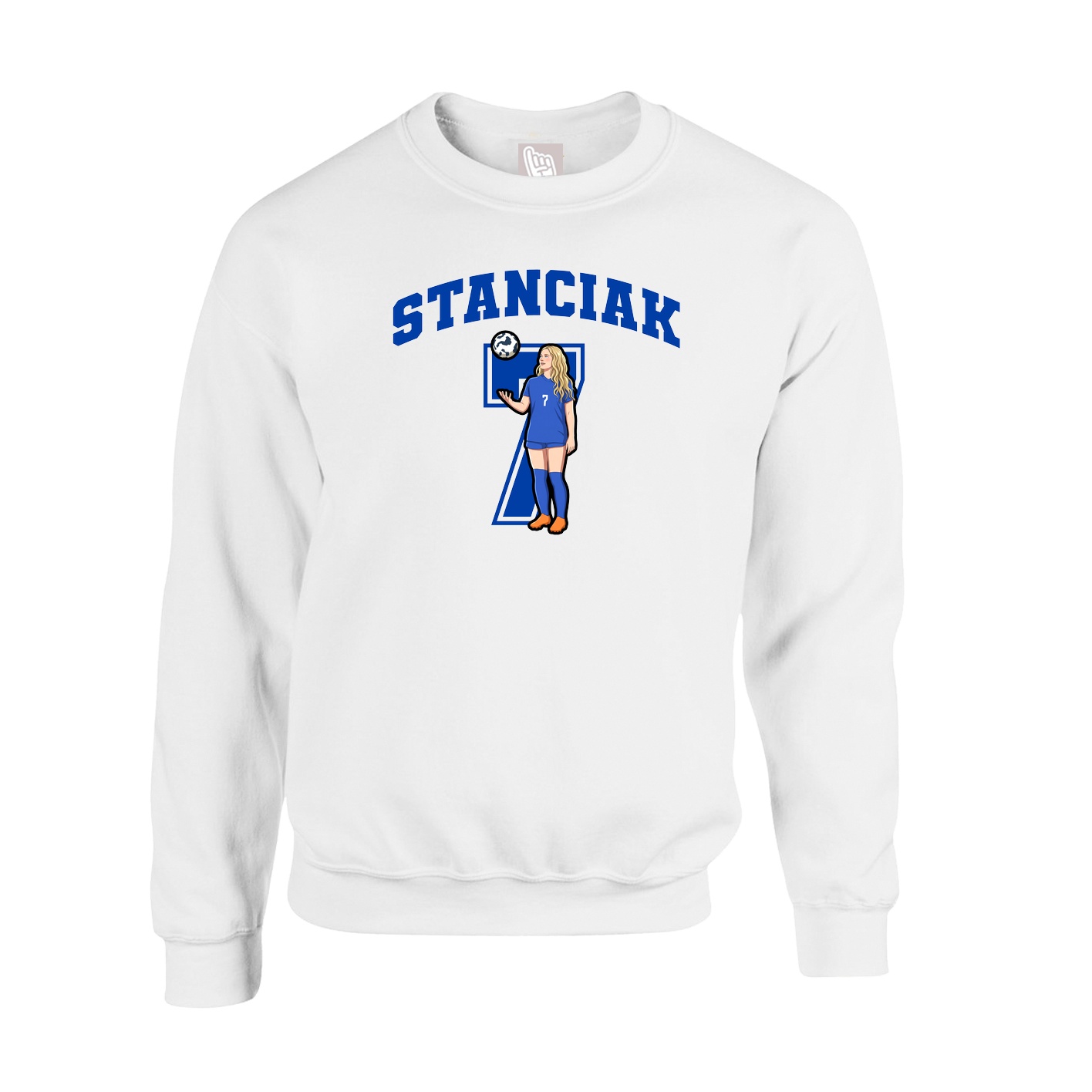 Fleece Crew — Number in White