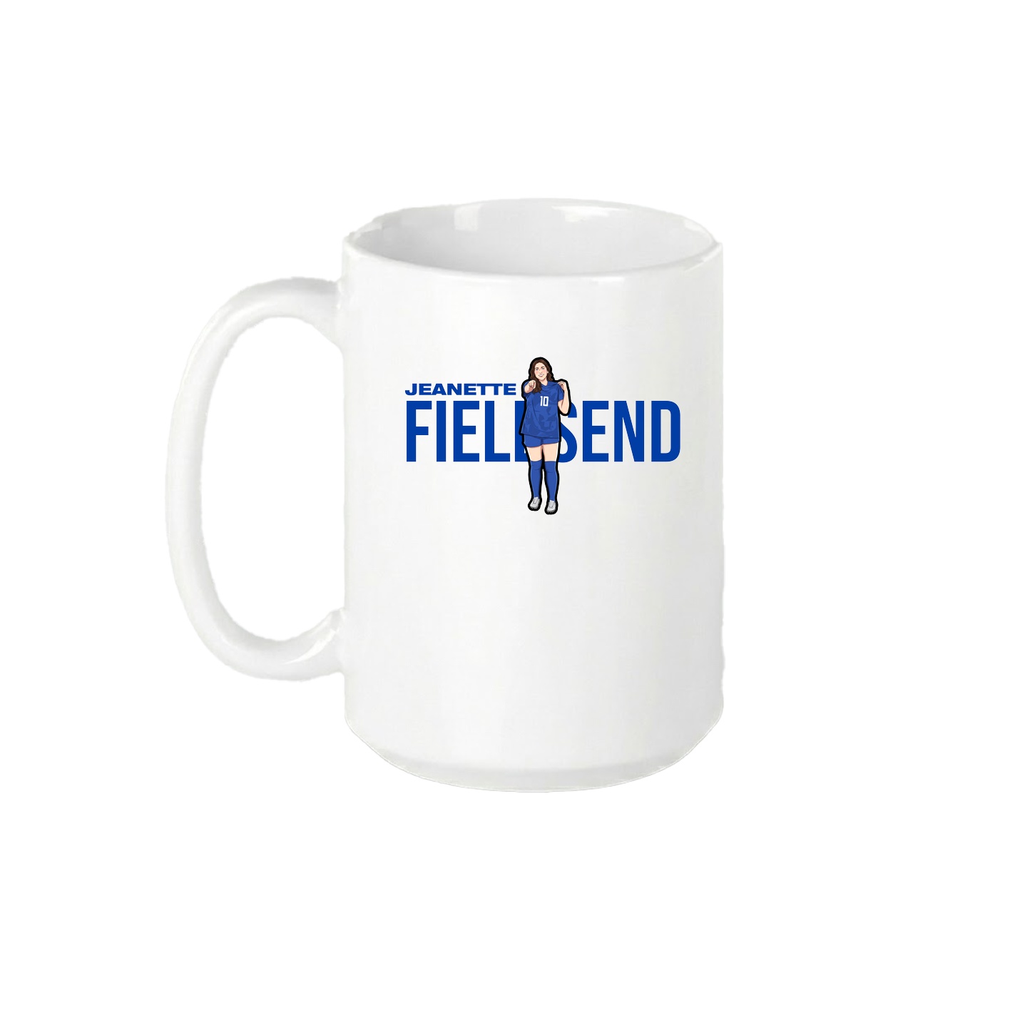 15oz Coffee Mug — Player Name in White