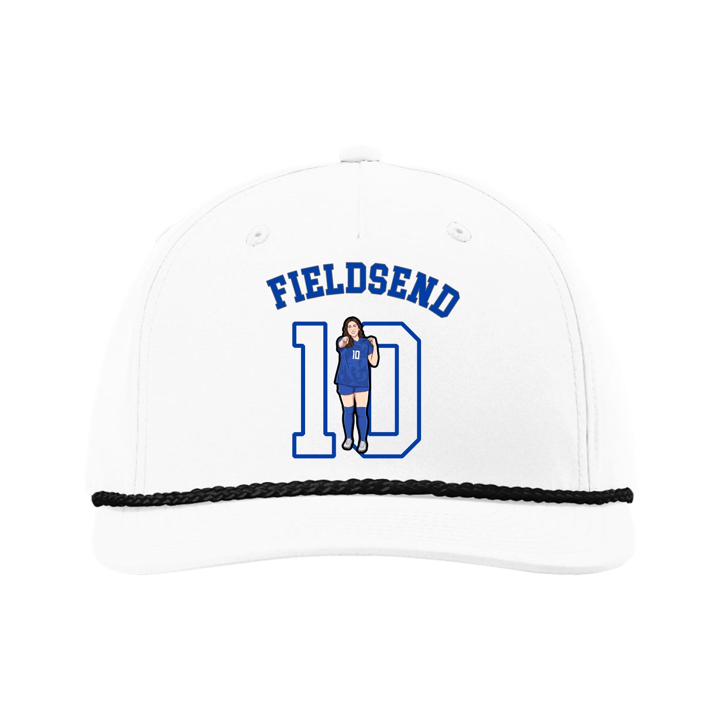 Five-Panel Classic Rope Cap — Shirsey Arch in White