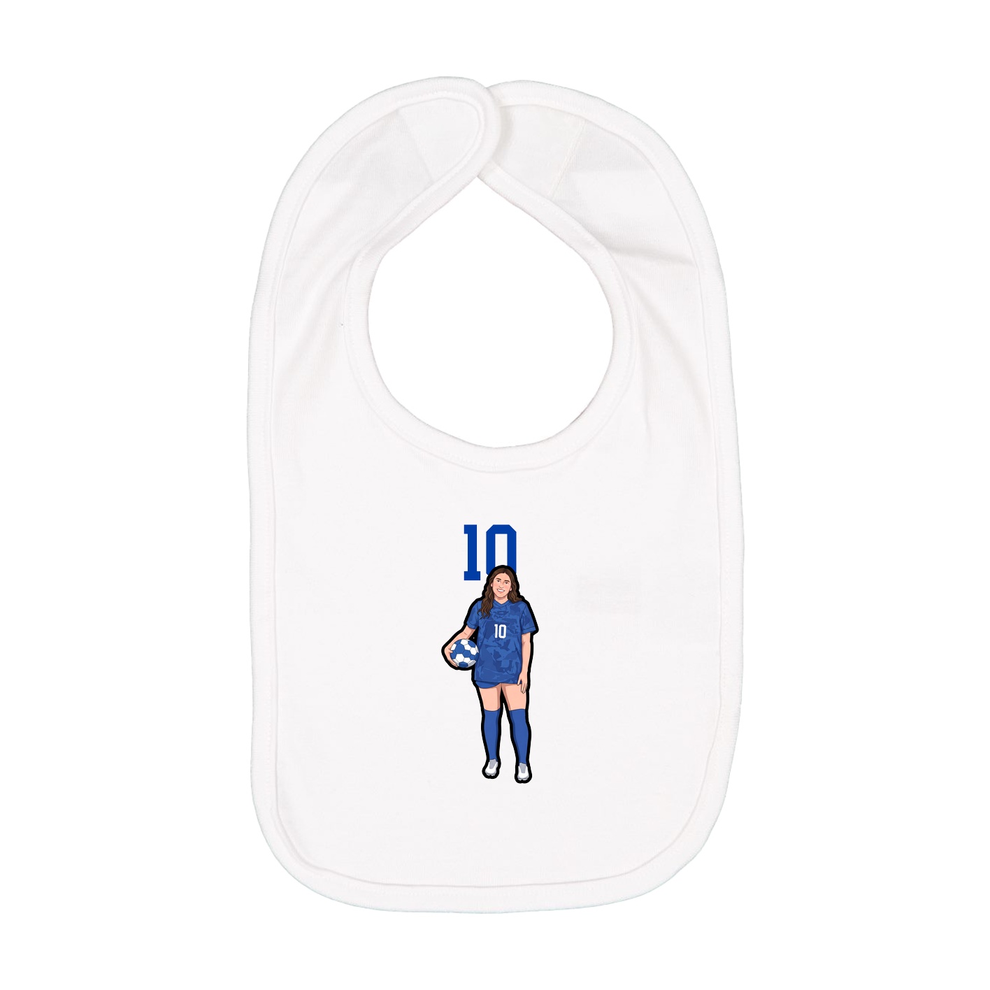Infant Bib — Number Top in White