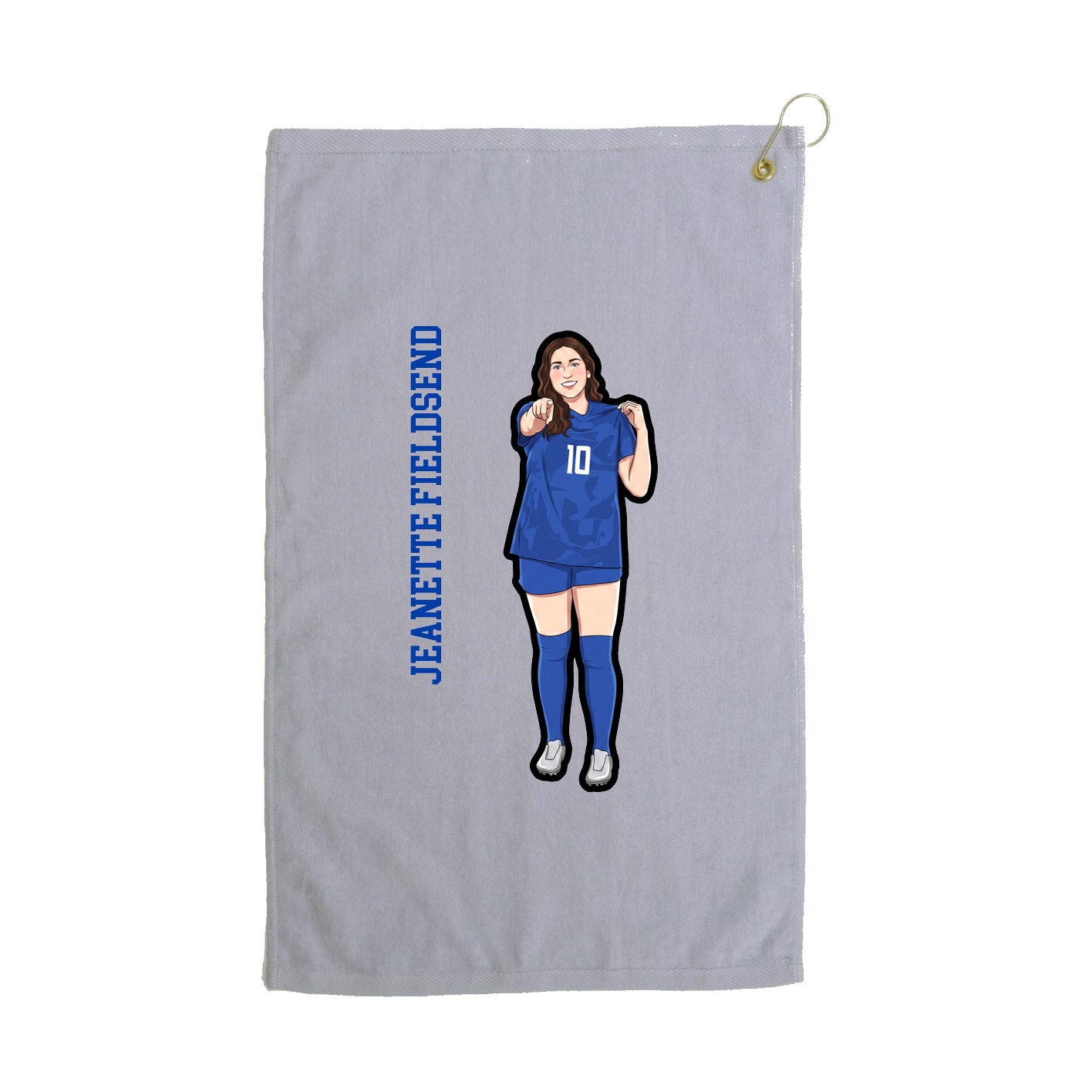Golf Towel — Name Vertical in Grey