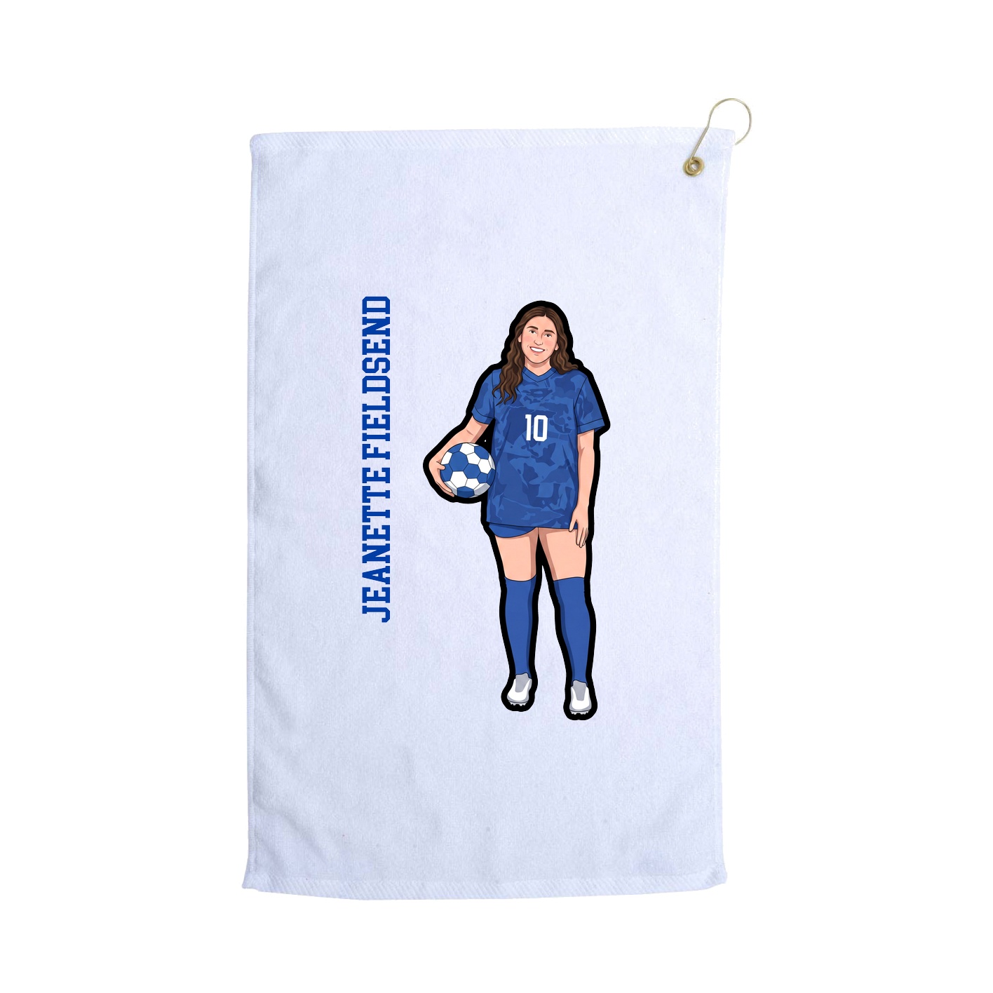 Golf Towel — Name Vertical in White