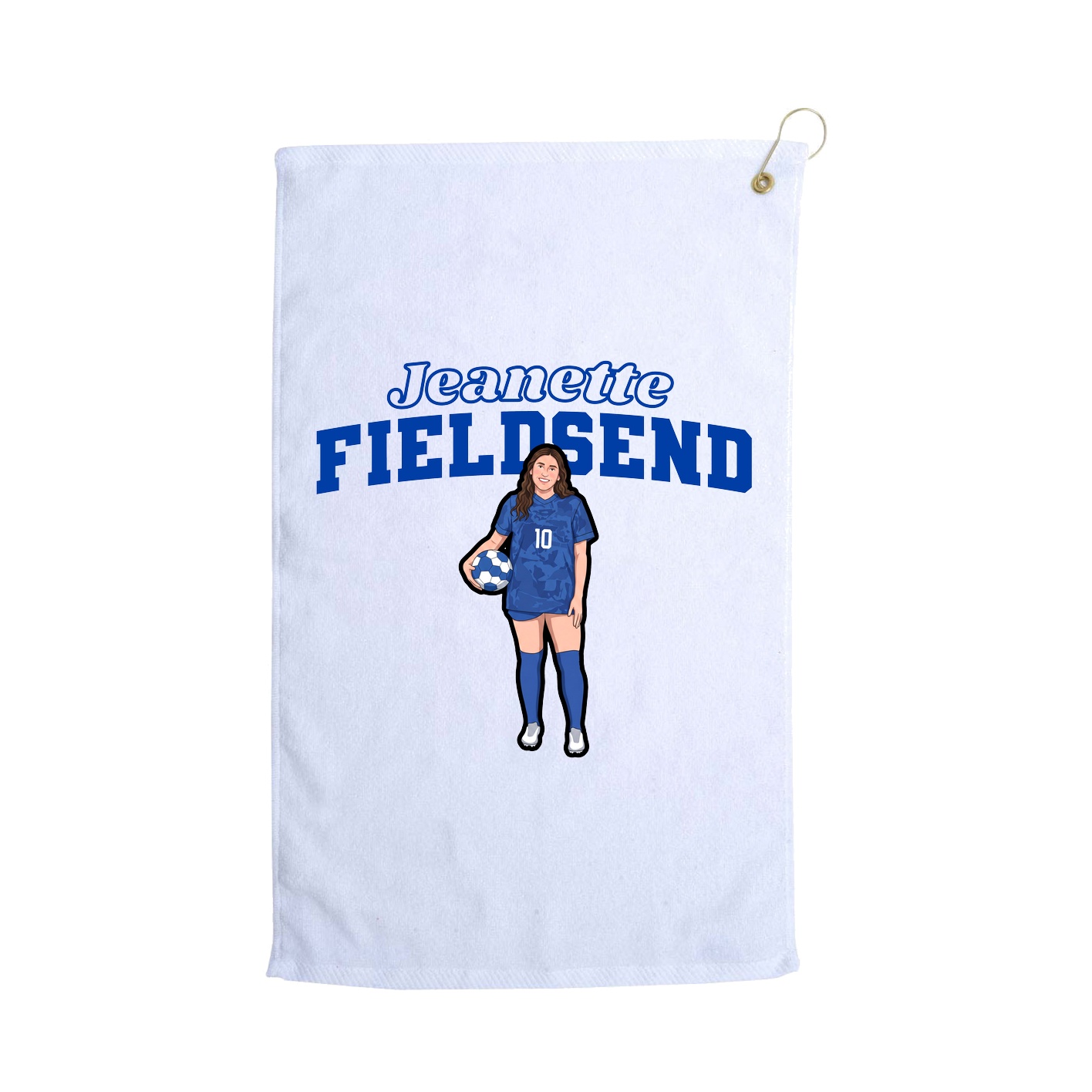 Golf Towel — Name Arch in White