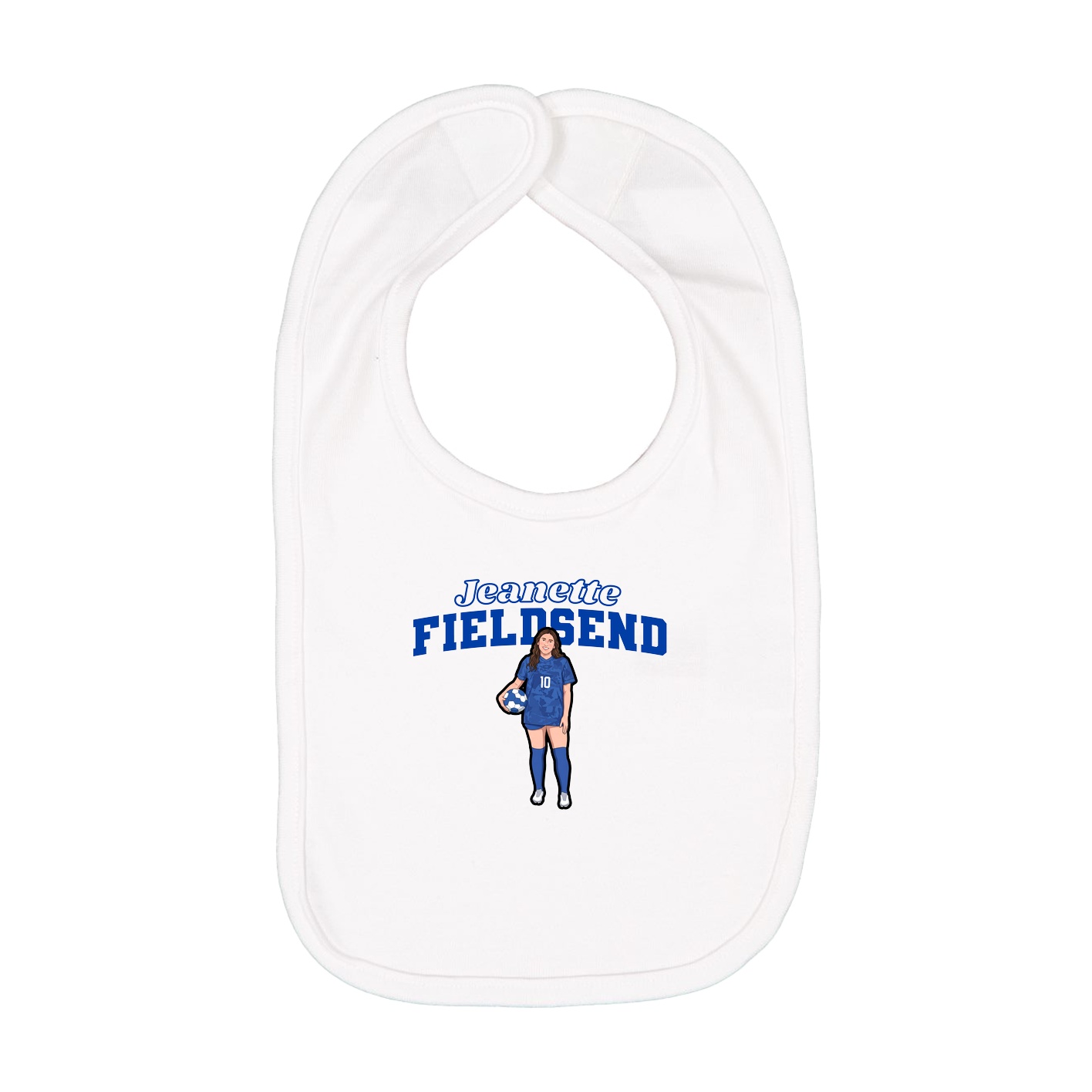 Infant Bib — Name Arch in White