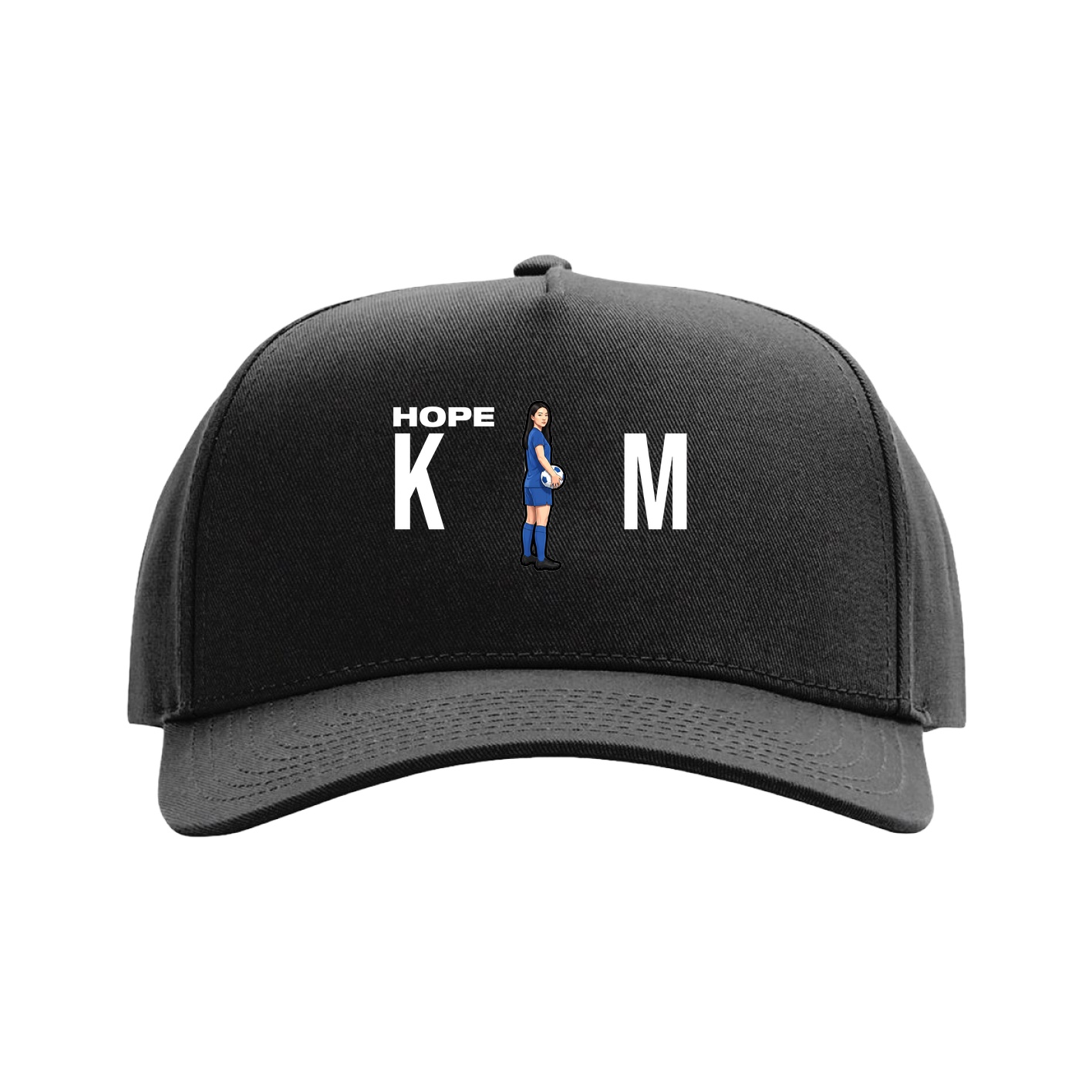 Full Fabric Five-Panel Champ Cap — Player Name in Black