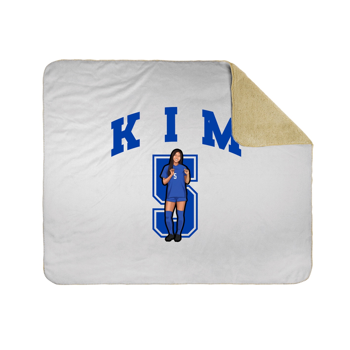 Throw Blanket — Number in White
