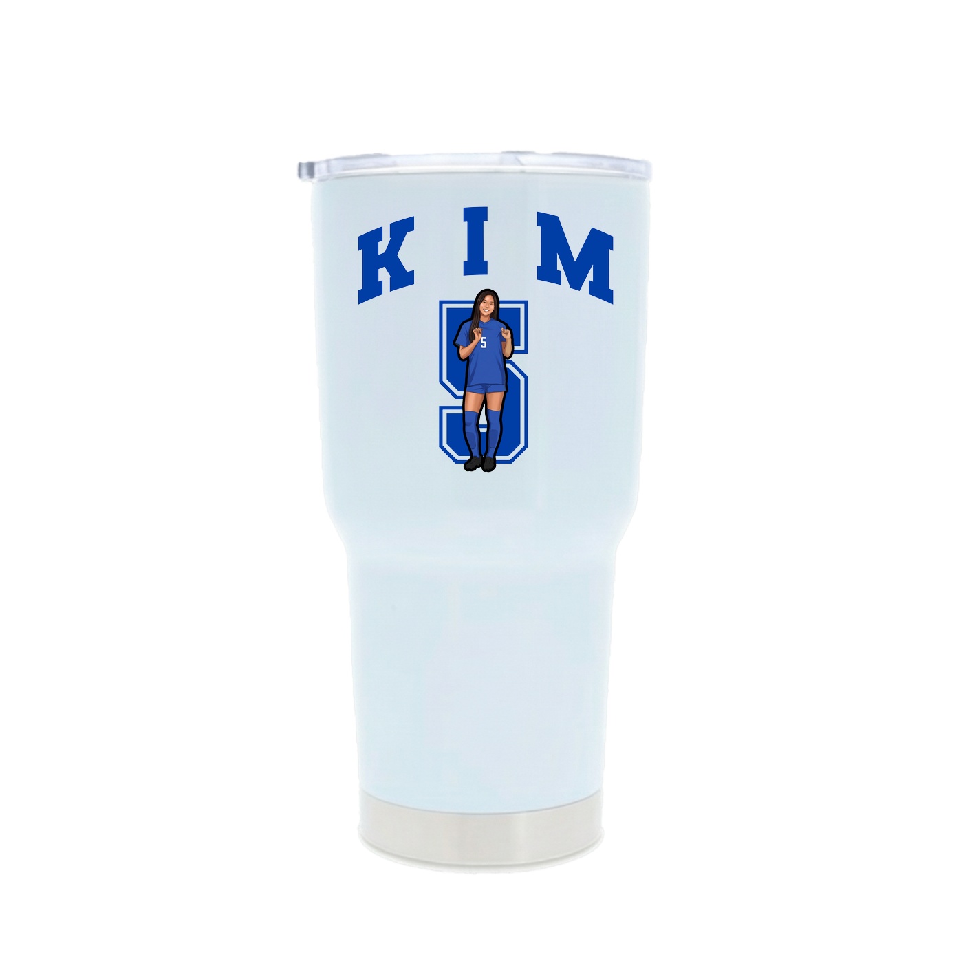 30oz Stainless Steel Tumbler — Number in White