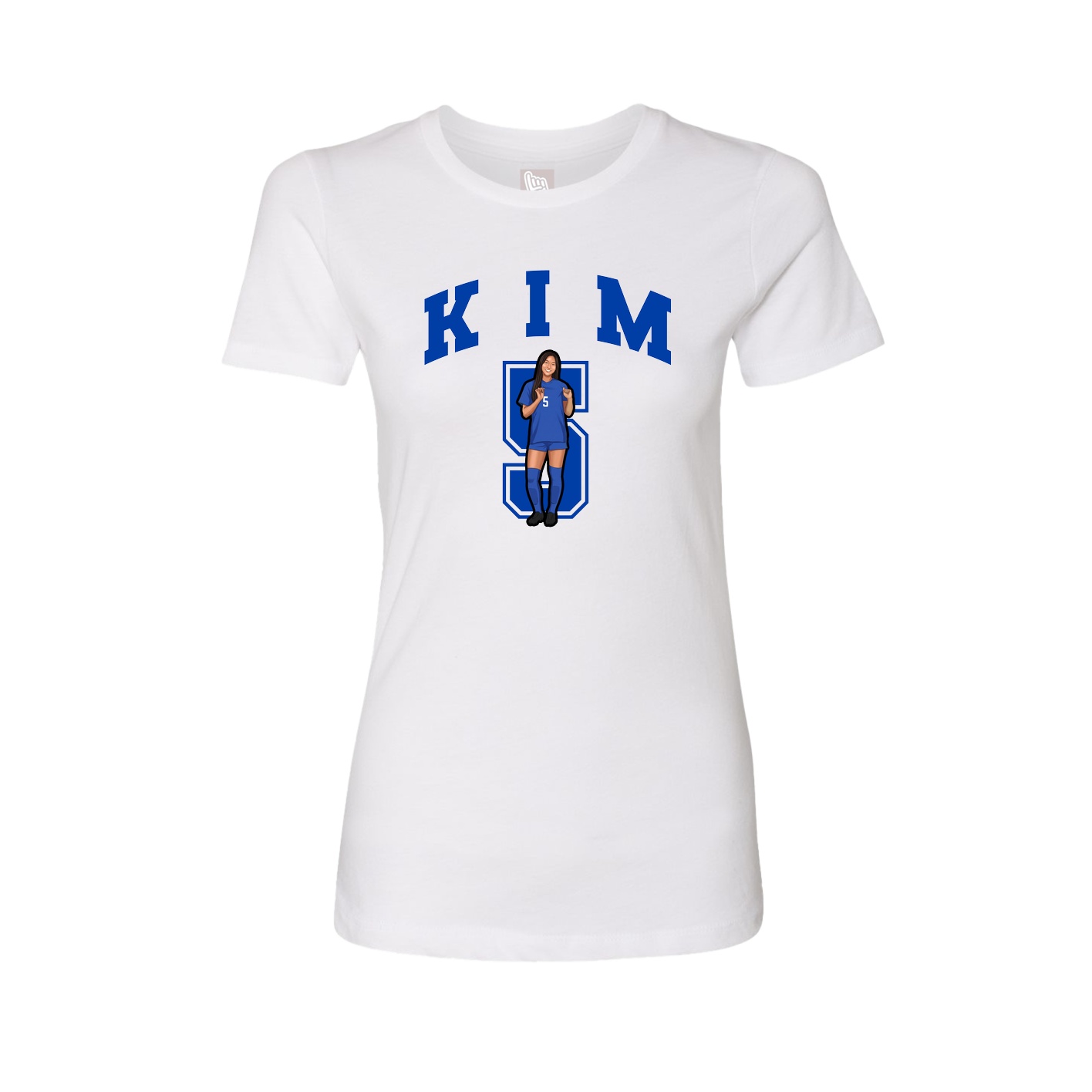 Fitted Women's Tee — Number in White