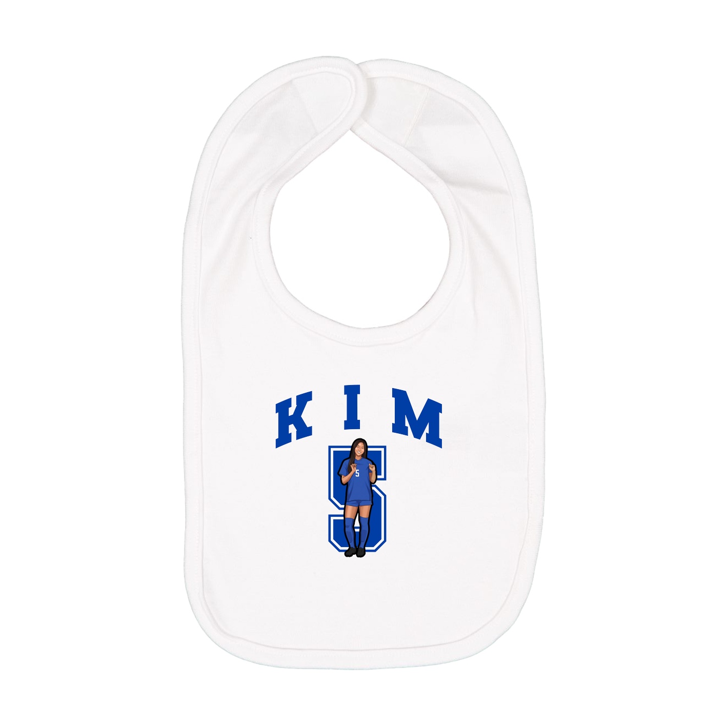 Infant Bib — Number in White