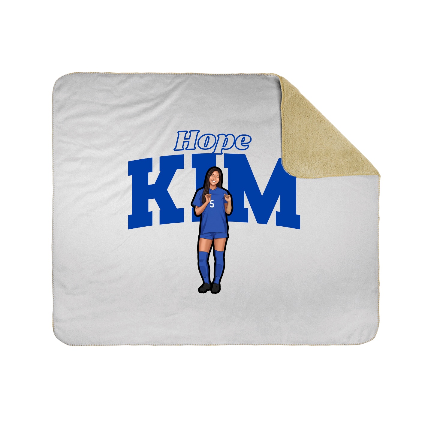 Throw Blanket — Name Arch in White