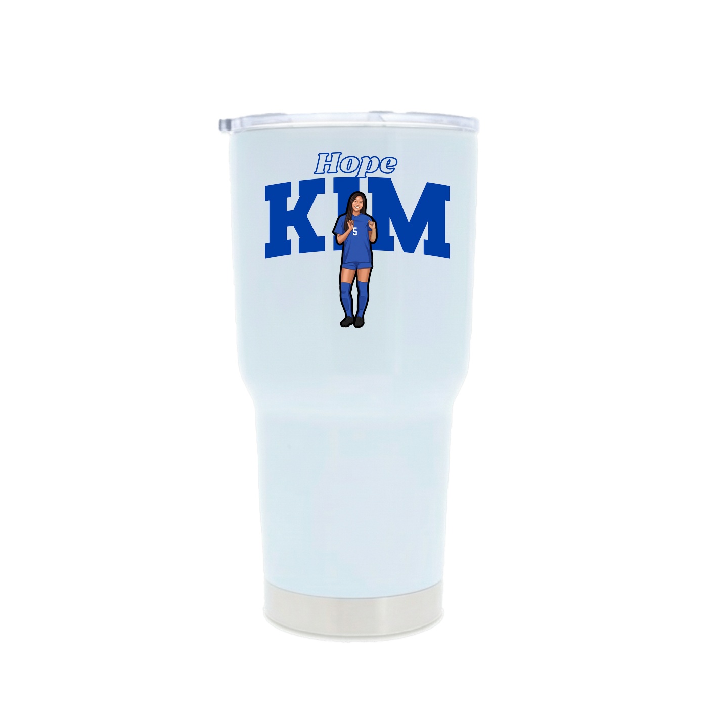 30oz Stainless Steel Tumbler — Name Arch in White