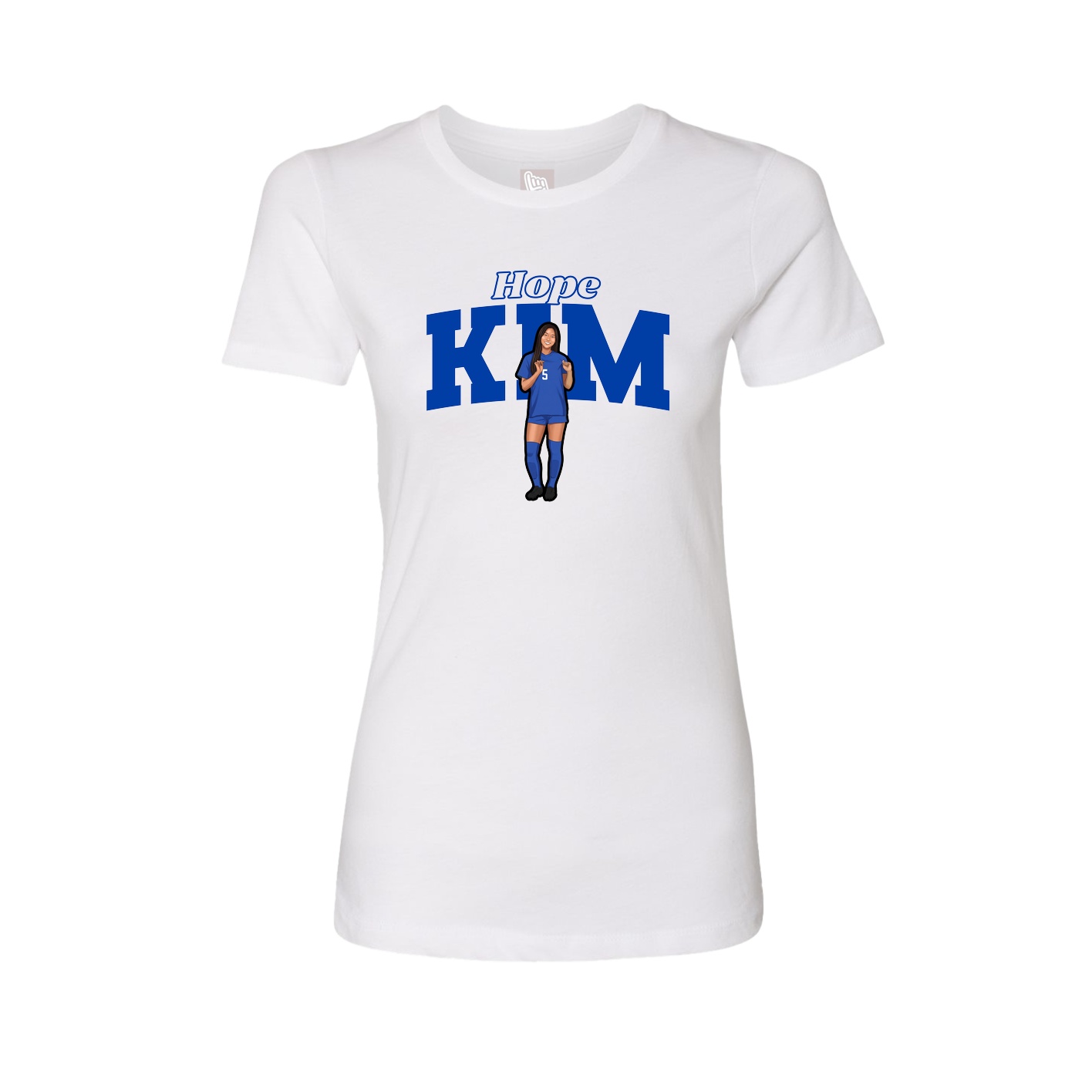 Fitted Women's Tee — Name Arch in White