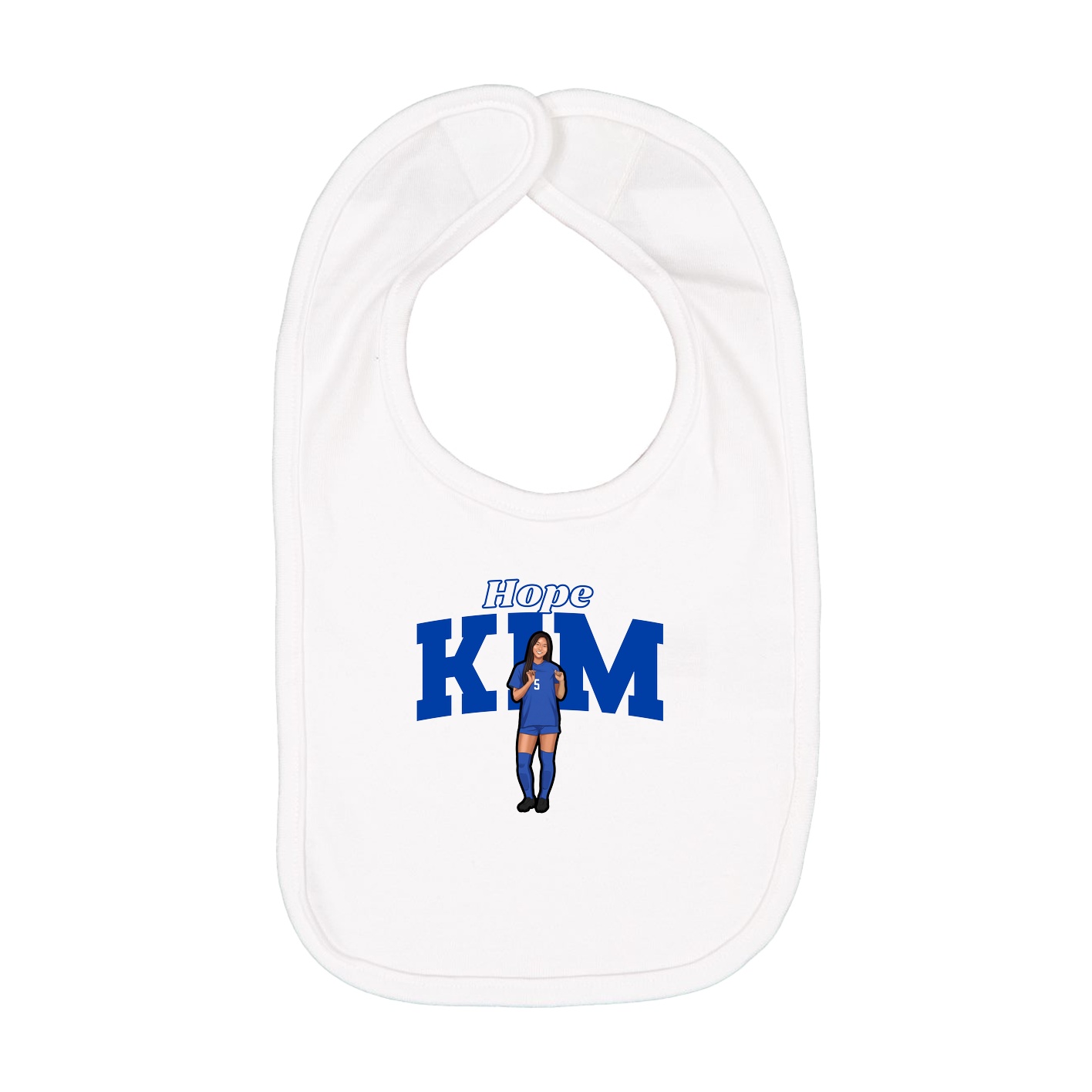 Infant Bib — Name Arch in White
