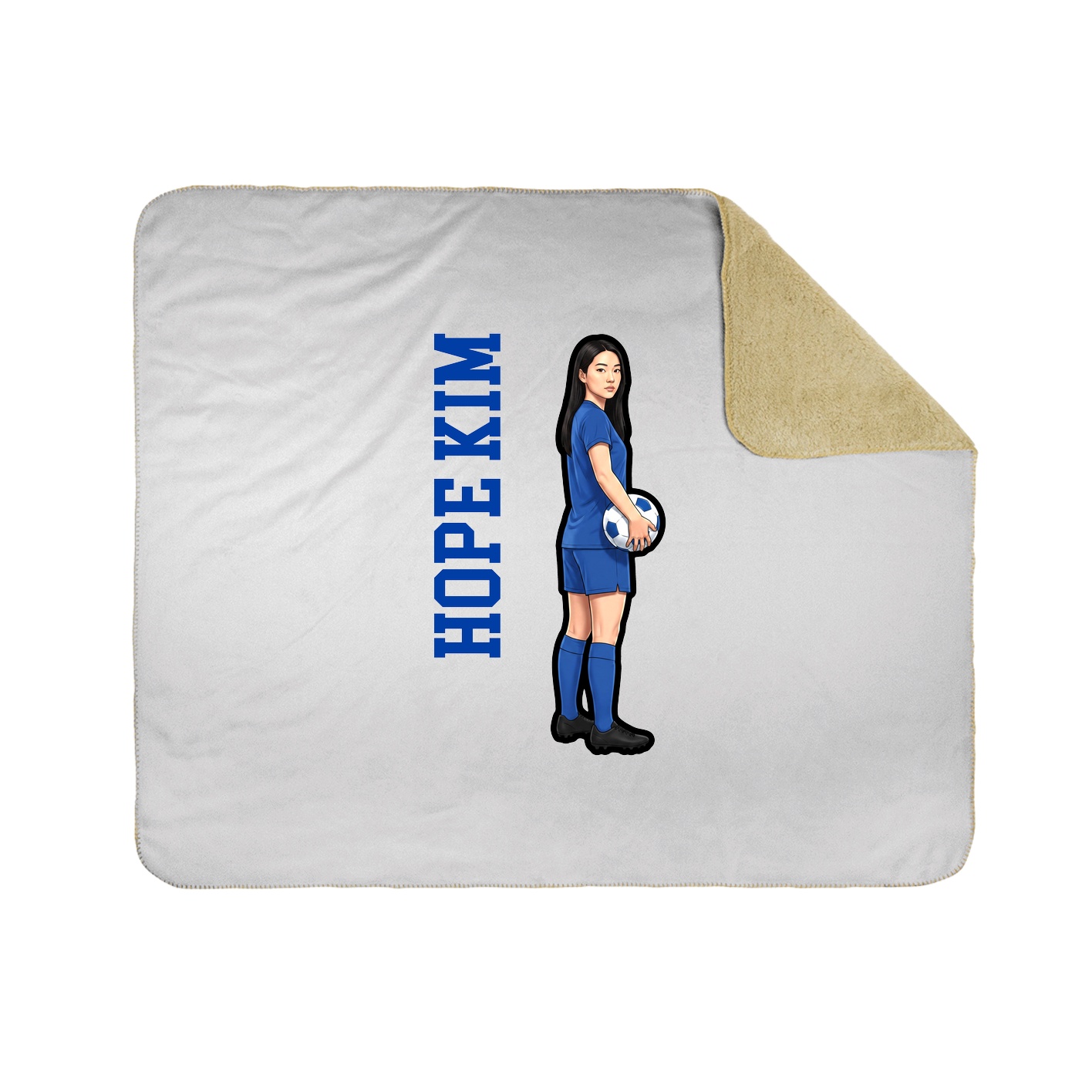 Throw Blanket — Name Vertical in White