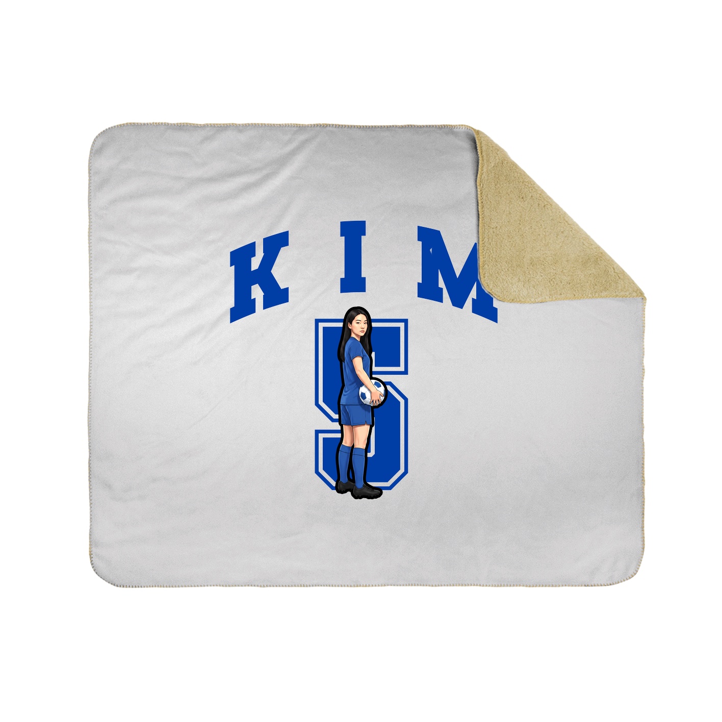 Throw Blanket — Number in White