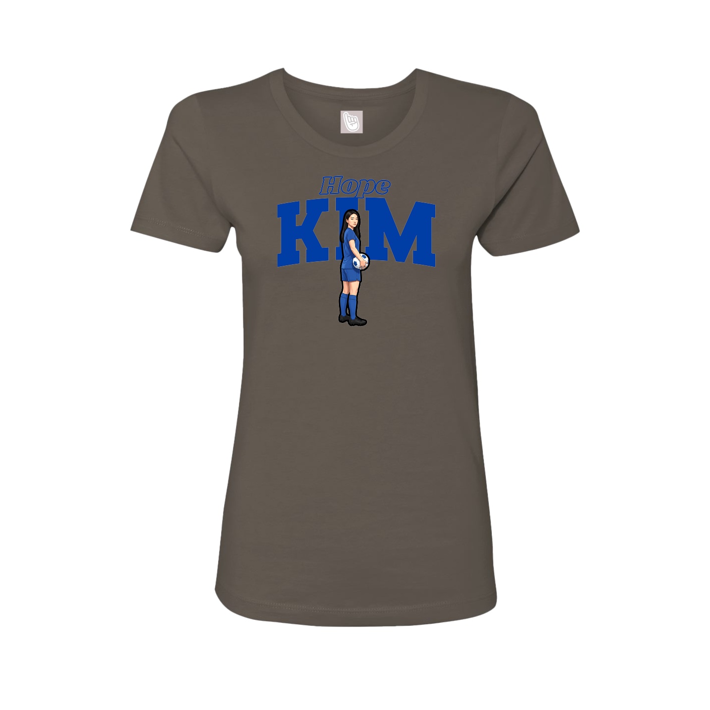 Fitted Women's Tee — Name Arch in Grey