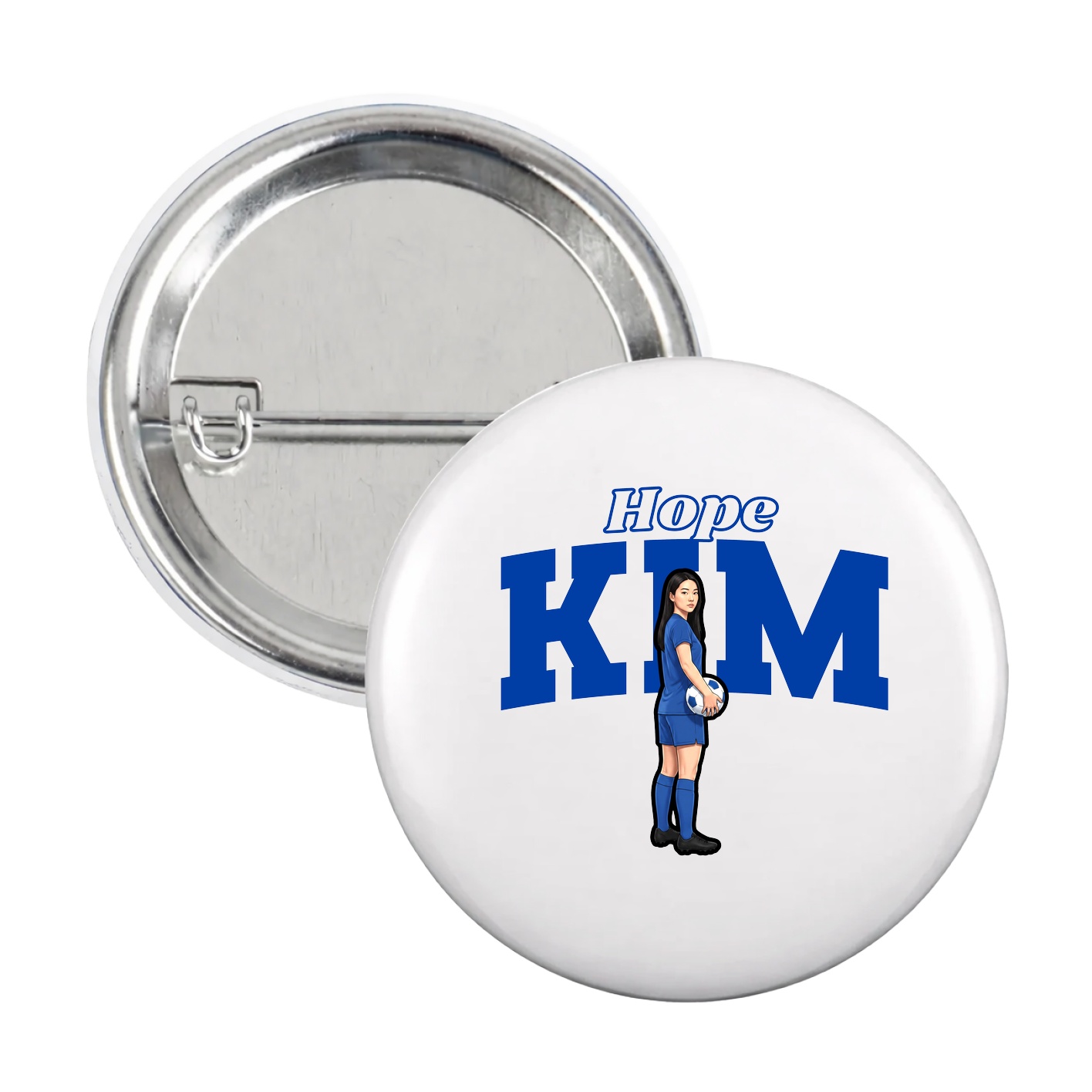 Game Day Button — Name Arch in White
