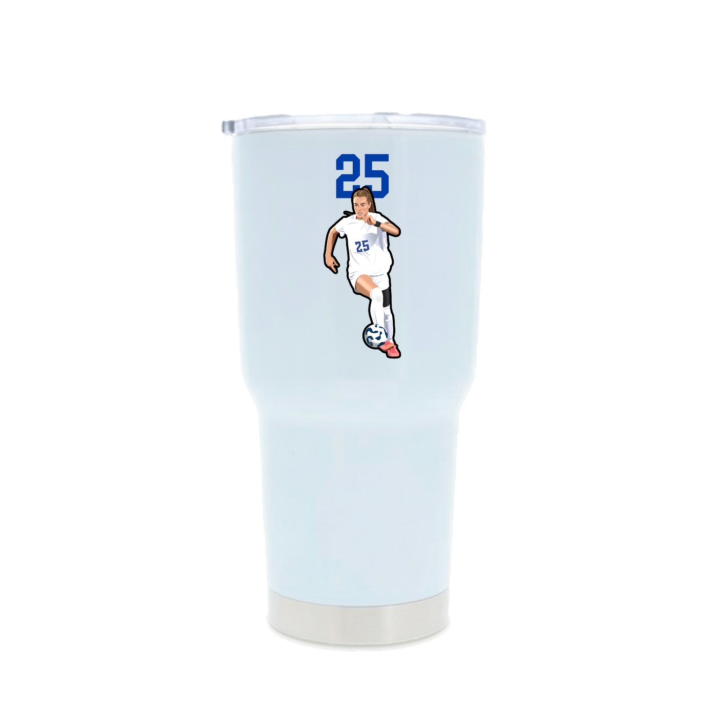 30oz Stainless Steel Tumbler — Number Top in White