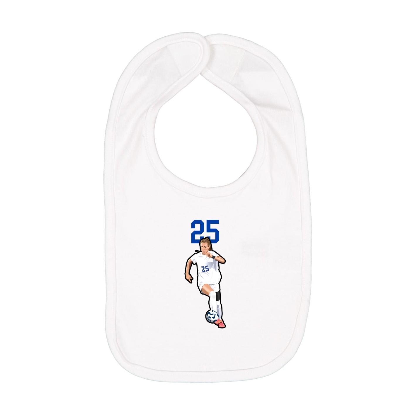 Infant Bib — Number Top in White