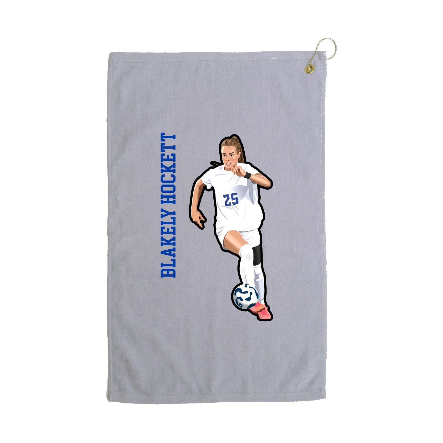 Golf Towel — Name Vertical in Grey
