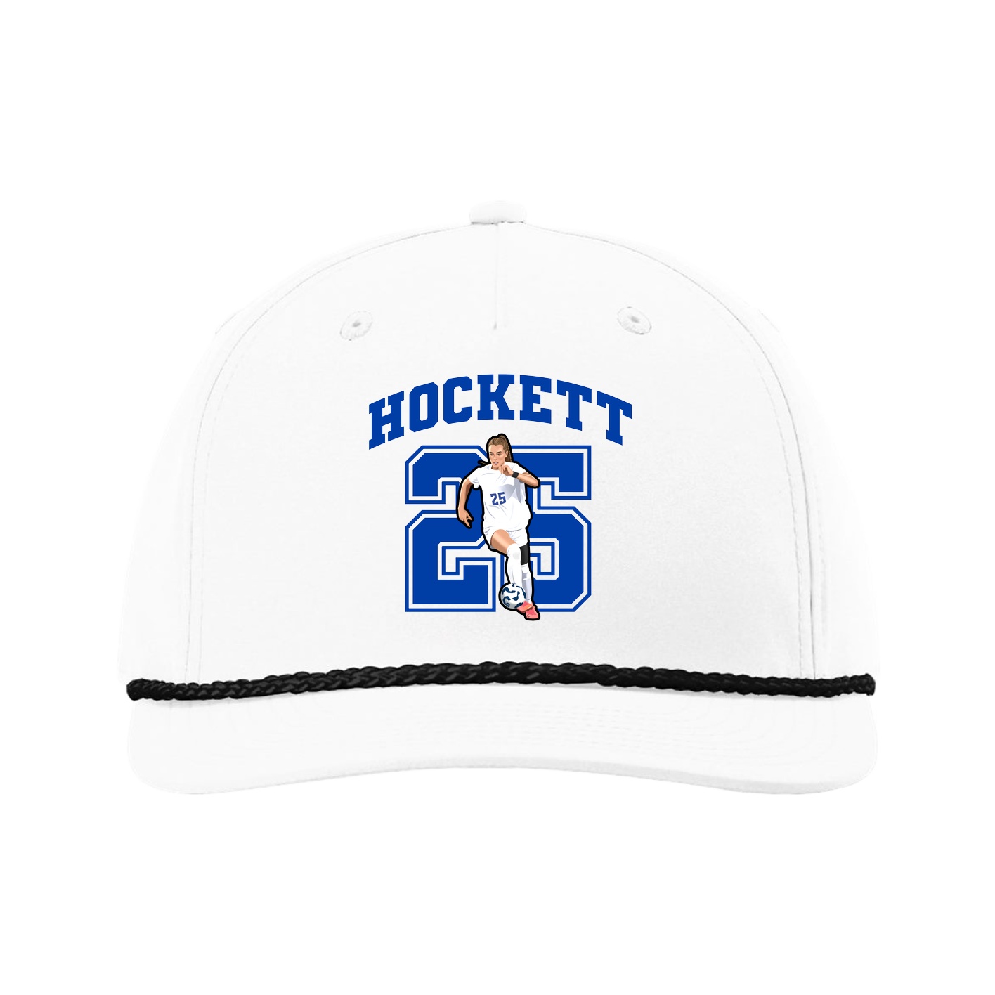 Five-Panel Classic Rope Cap — Number in White