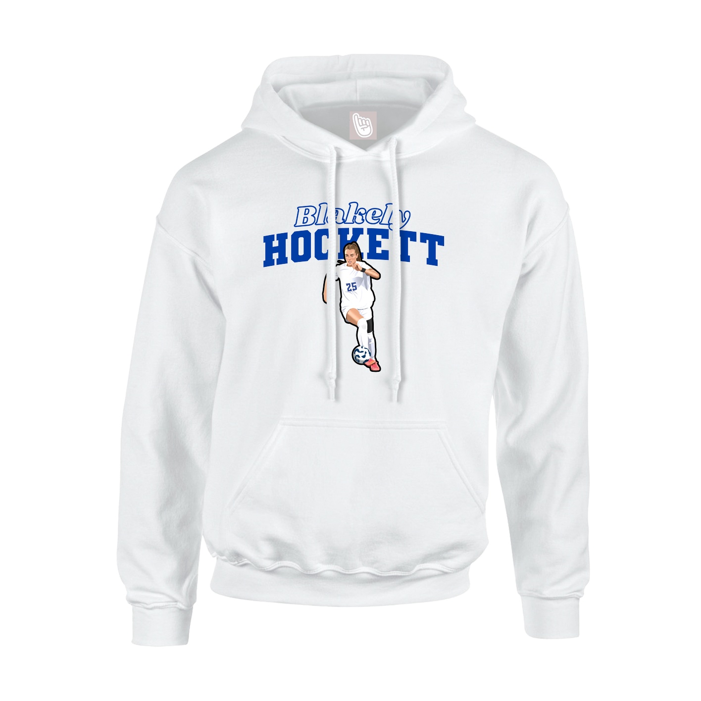 Youth Hoodie — Name Arch in White