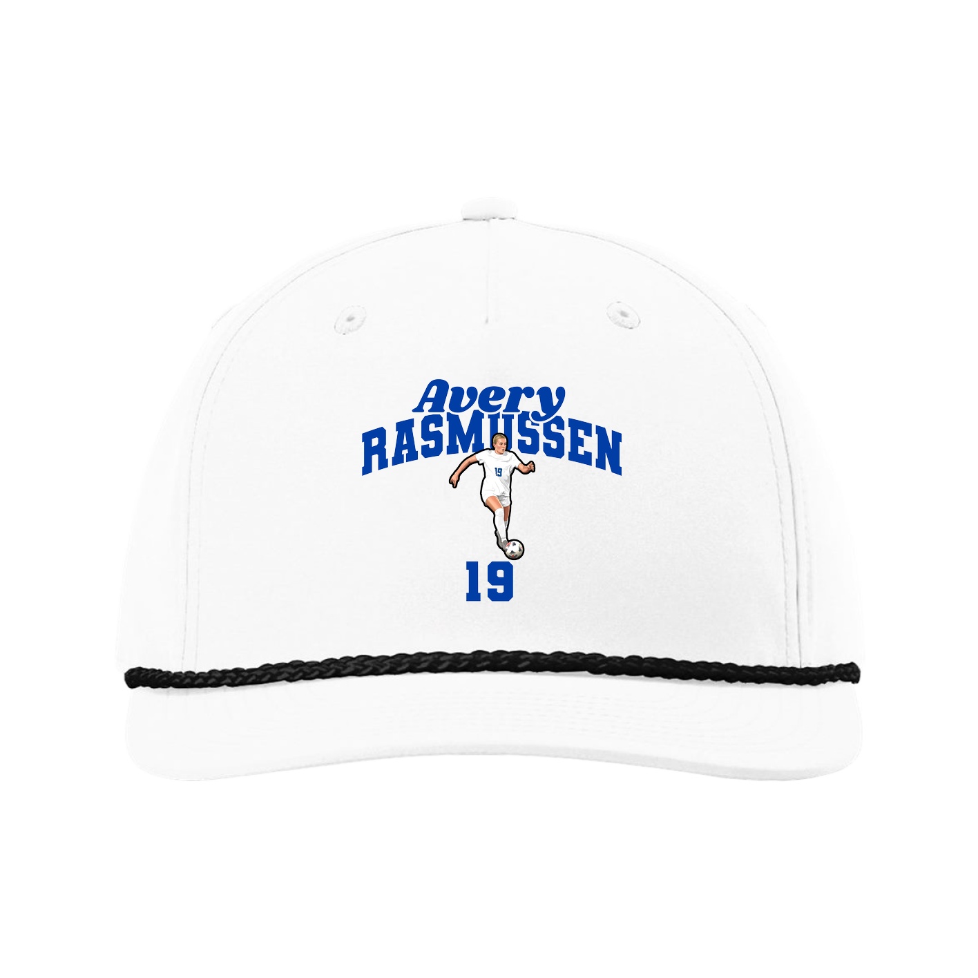 Five-Panel Classic Rope Cap — Signature Arch in White