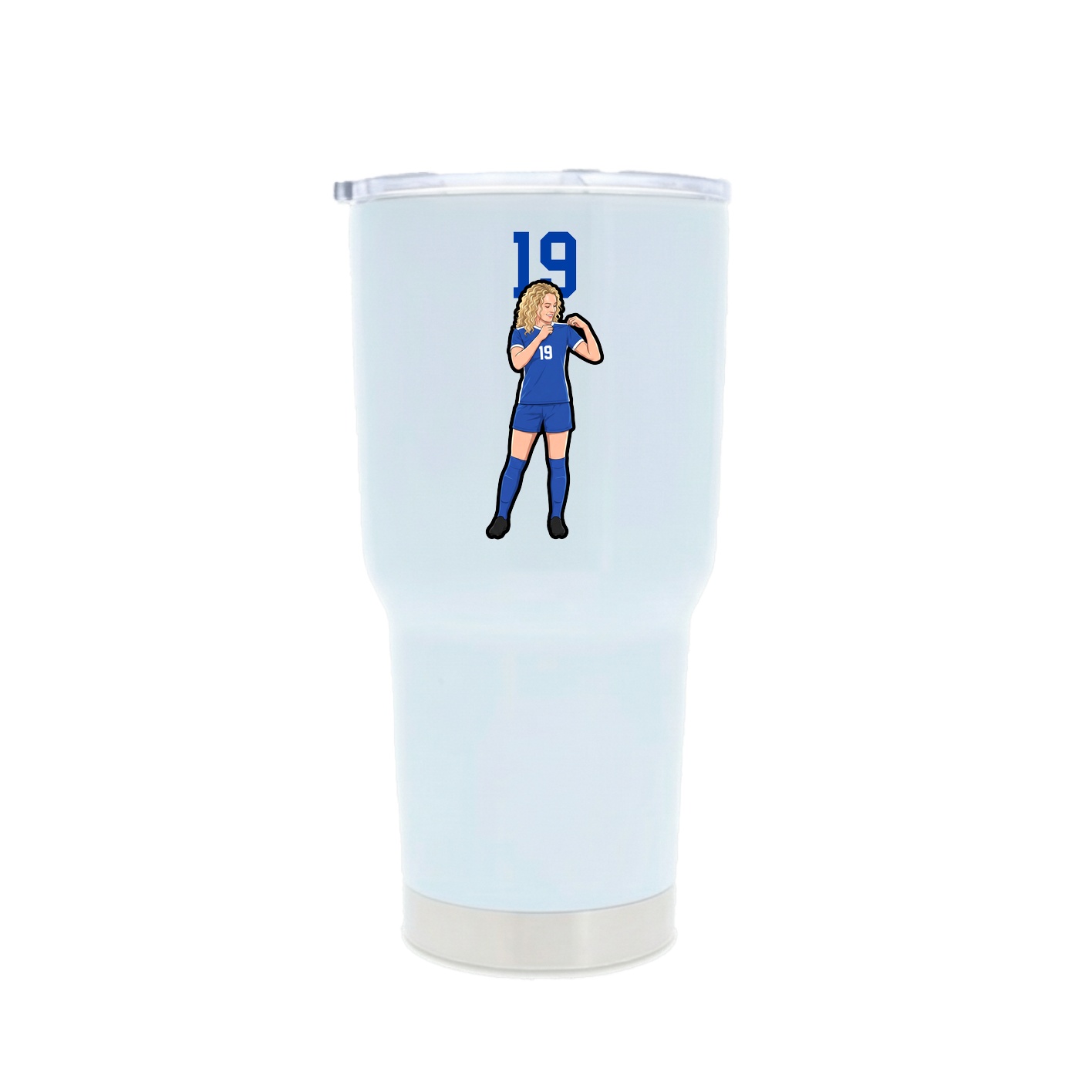 30oz Stainless Steel Tumbler — Number Top in White