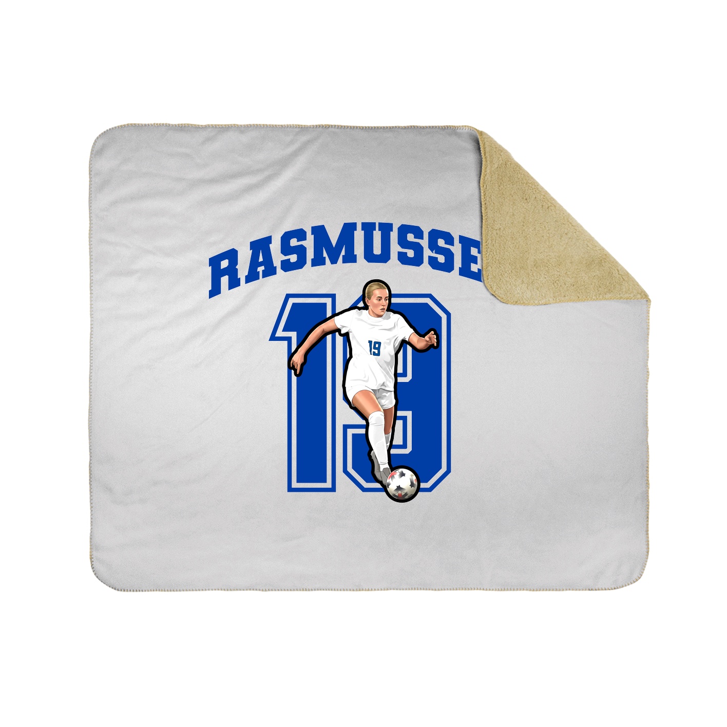 Throw Blanket — Number in White