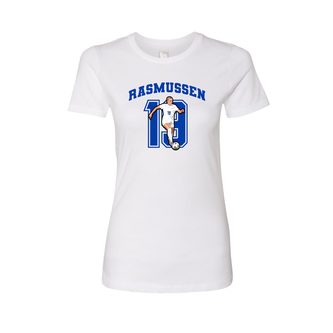 Fitted Women's Tee — Number in White