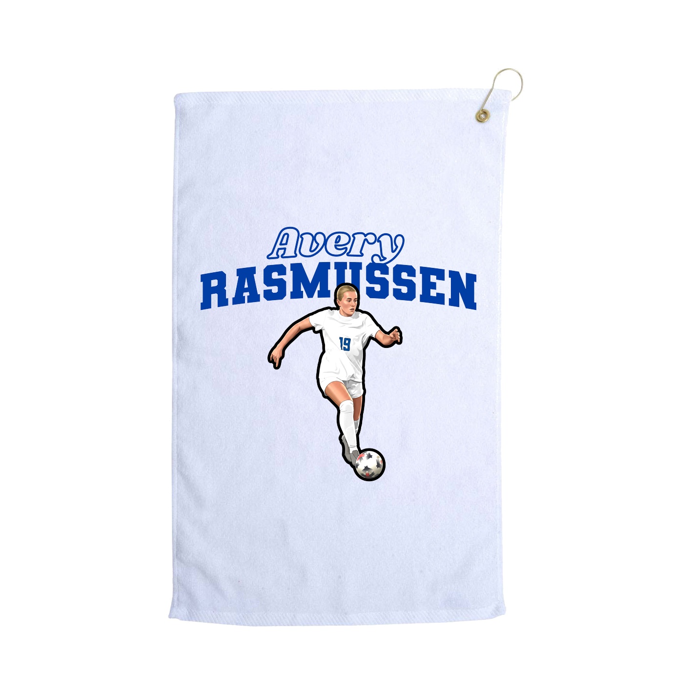 Golf Towel — Name Arch in White