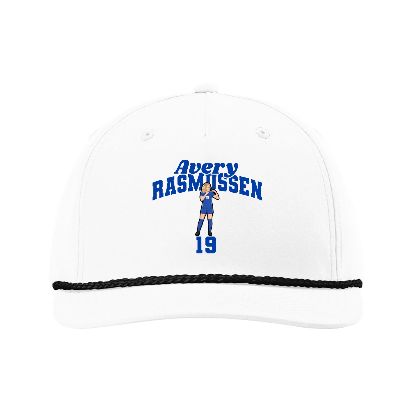 Five-Panel Classic Rope Cap — Signature Arch in White