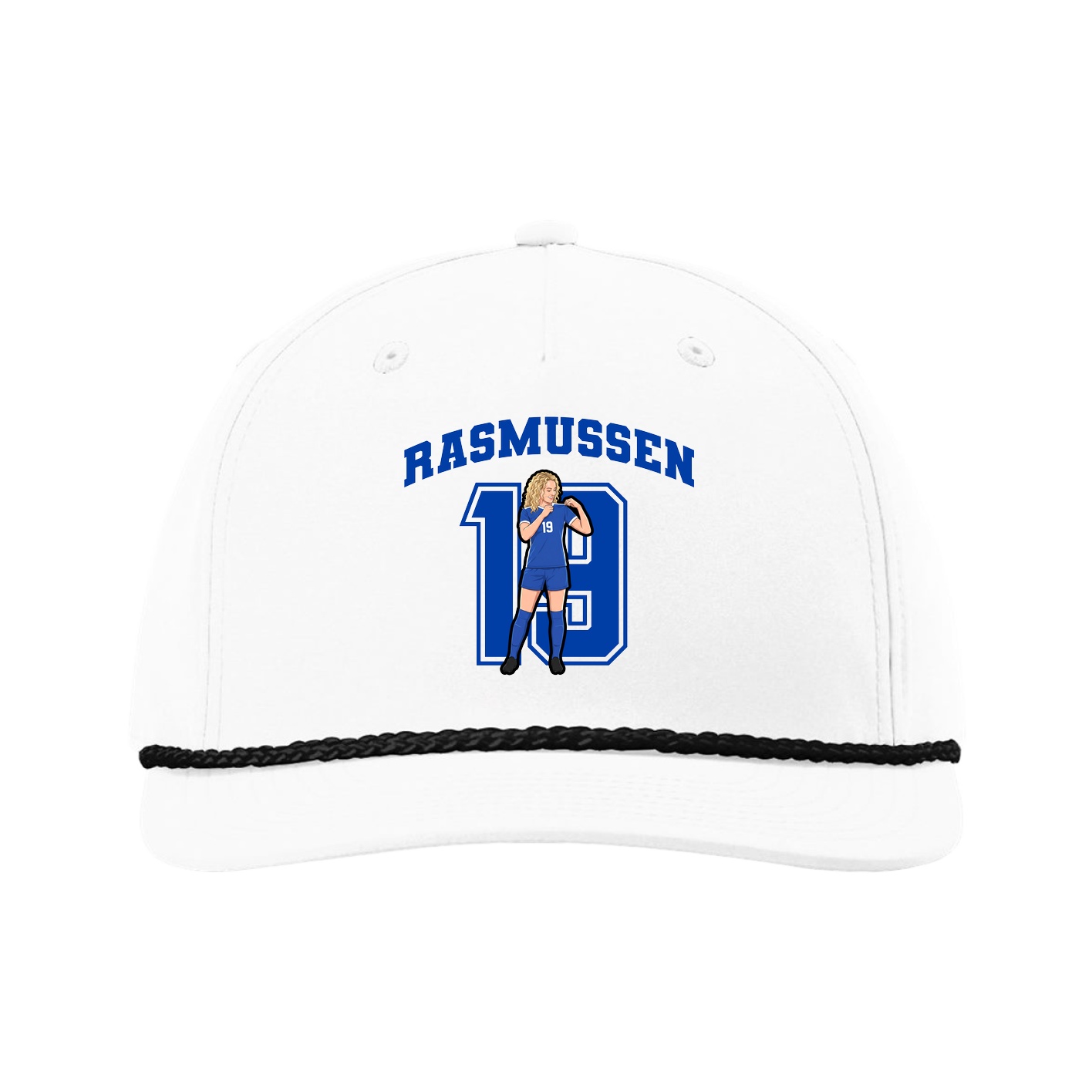 Five-Panel Classic Rope Cap — Number in White